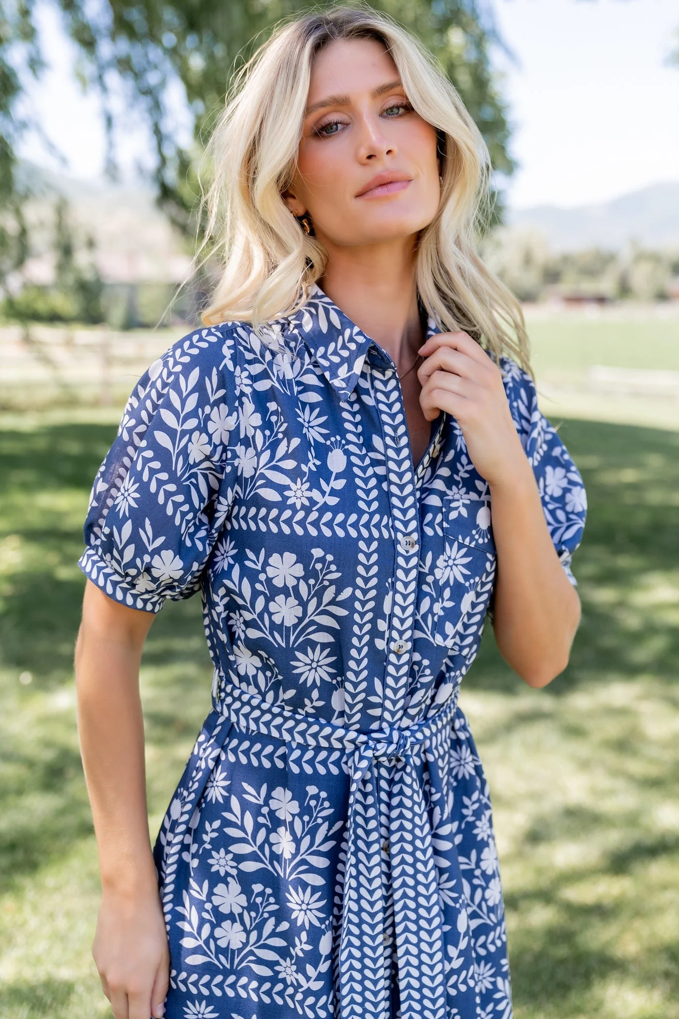 Karla Midi Dress | Deep Slate + White Floral