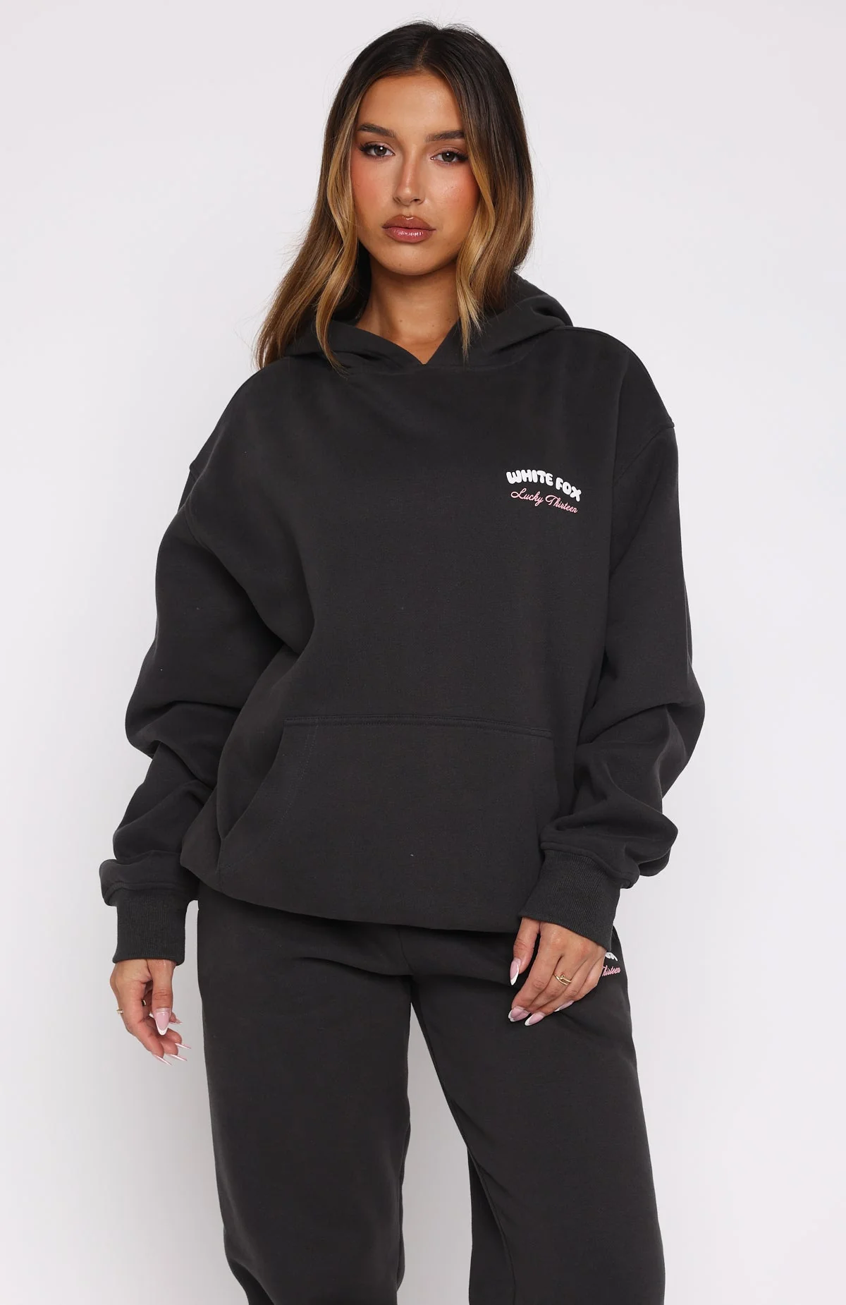 Lucky Thirteen Cheyenne Oversized Hoodie Charcoal