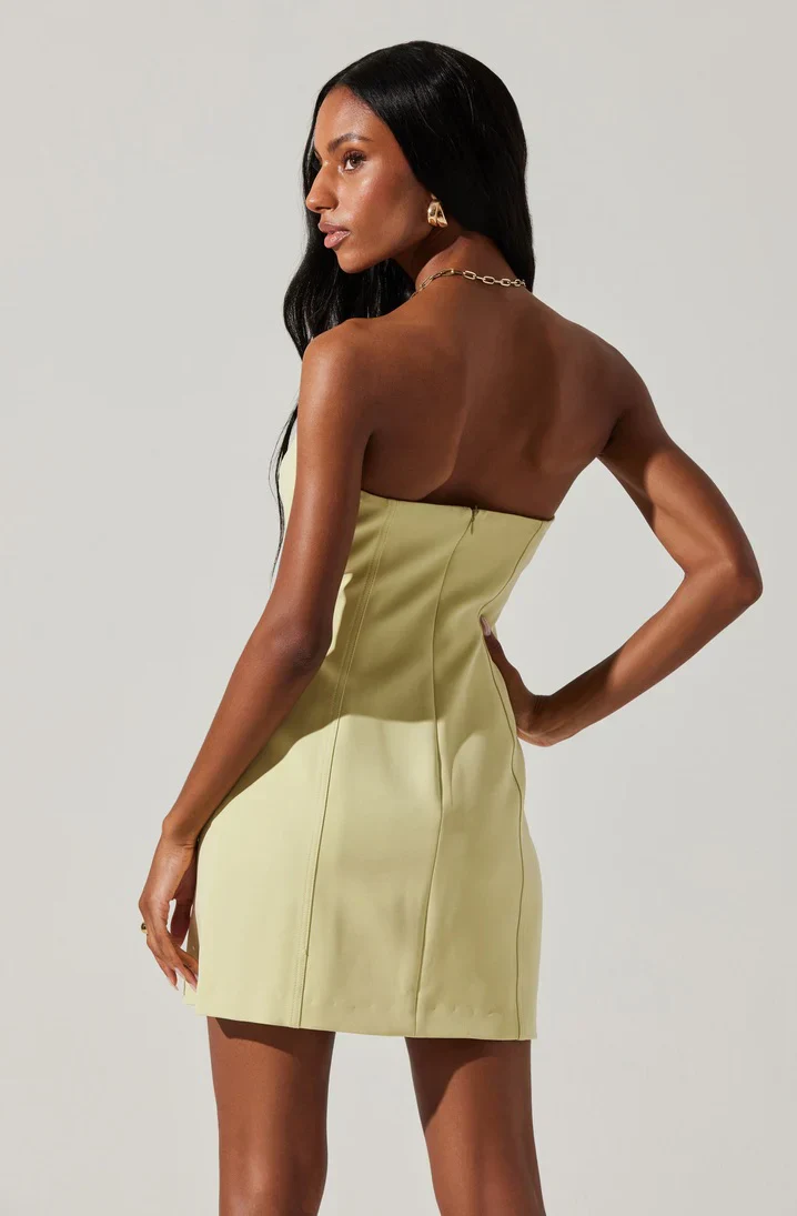 Yellow Wrap Mini Mekhi Dress