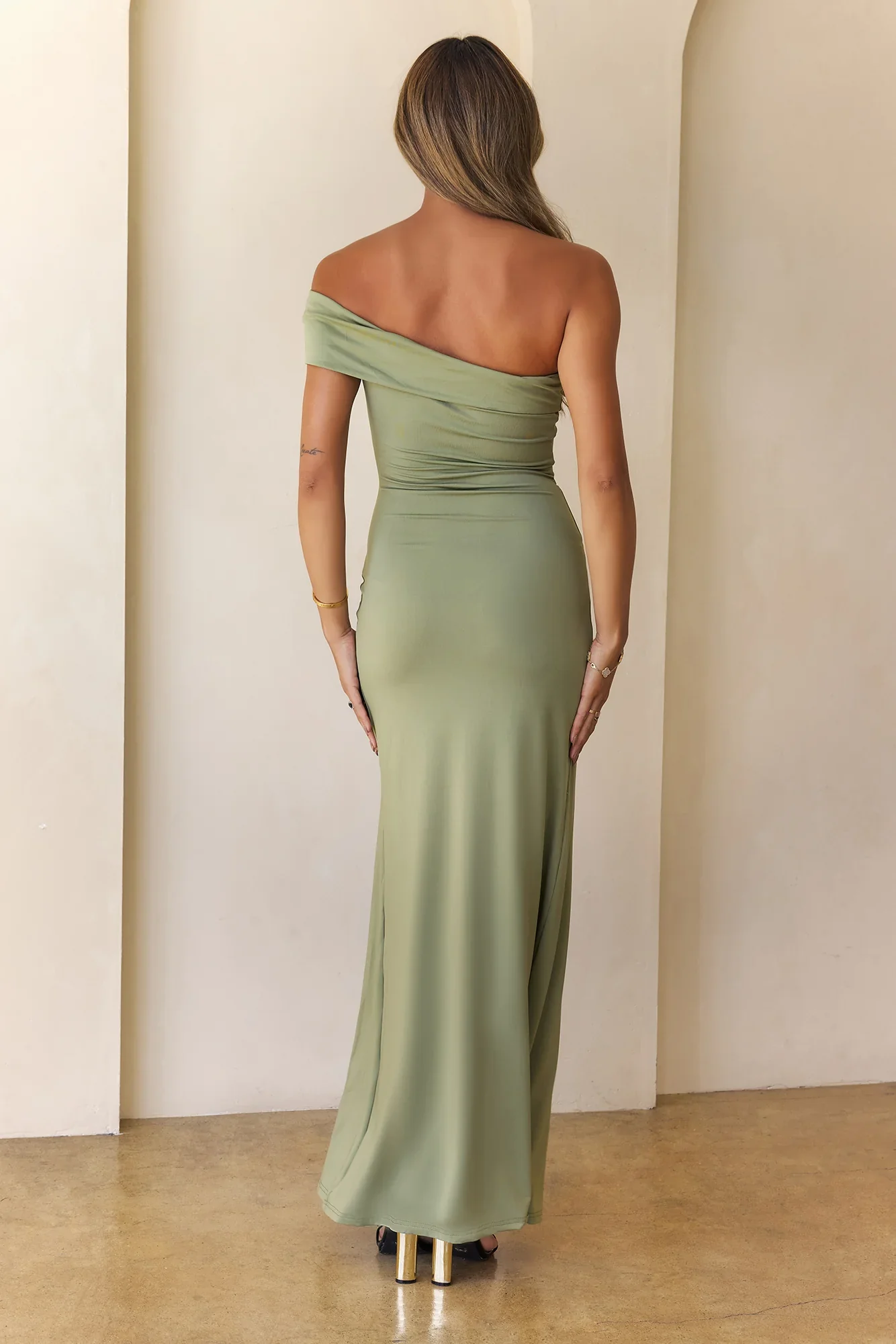 Lavish Luxe Off Shoulder Maxi Dress