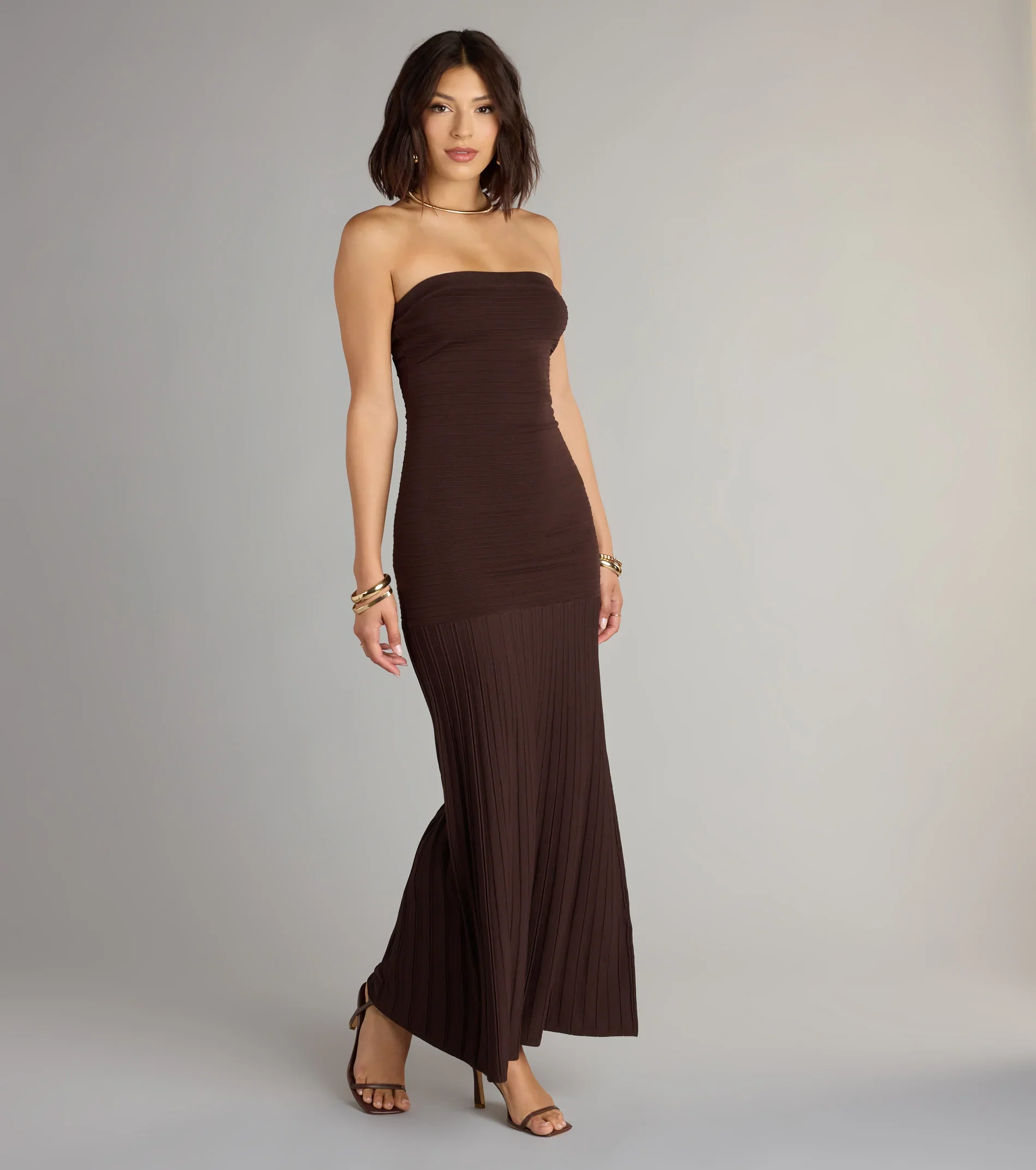 All Eyes On You Strapless Maxi Dress