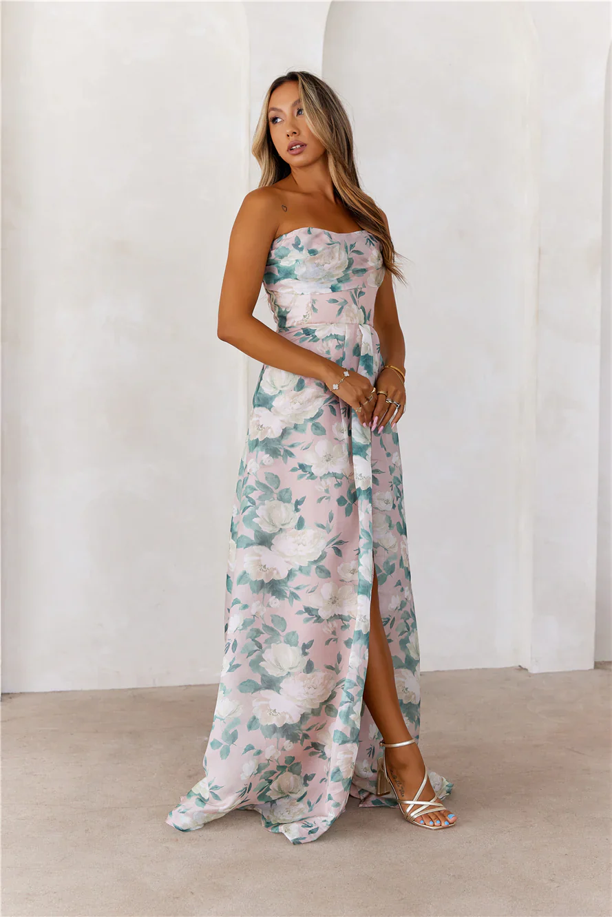 Elegant Essence Strapless Maxi Dress