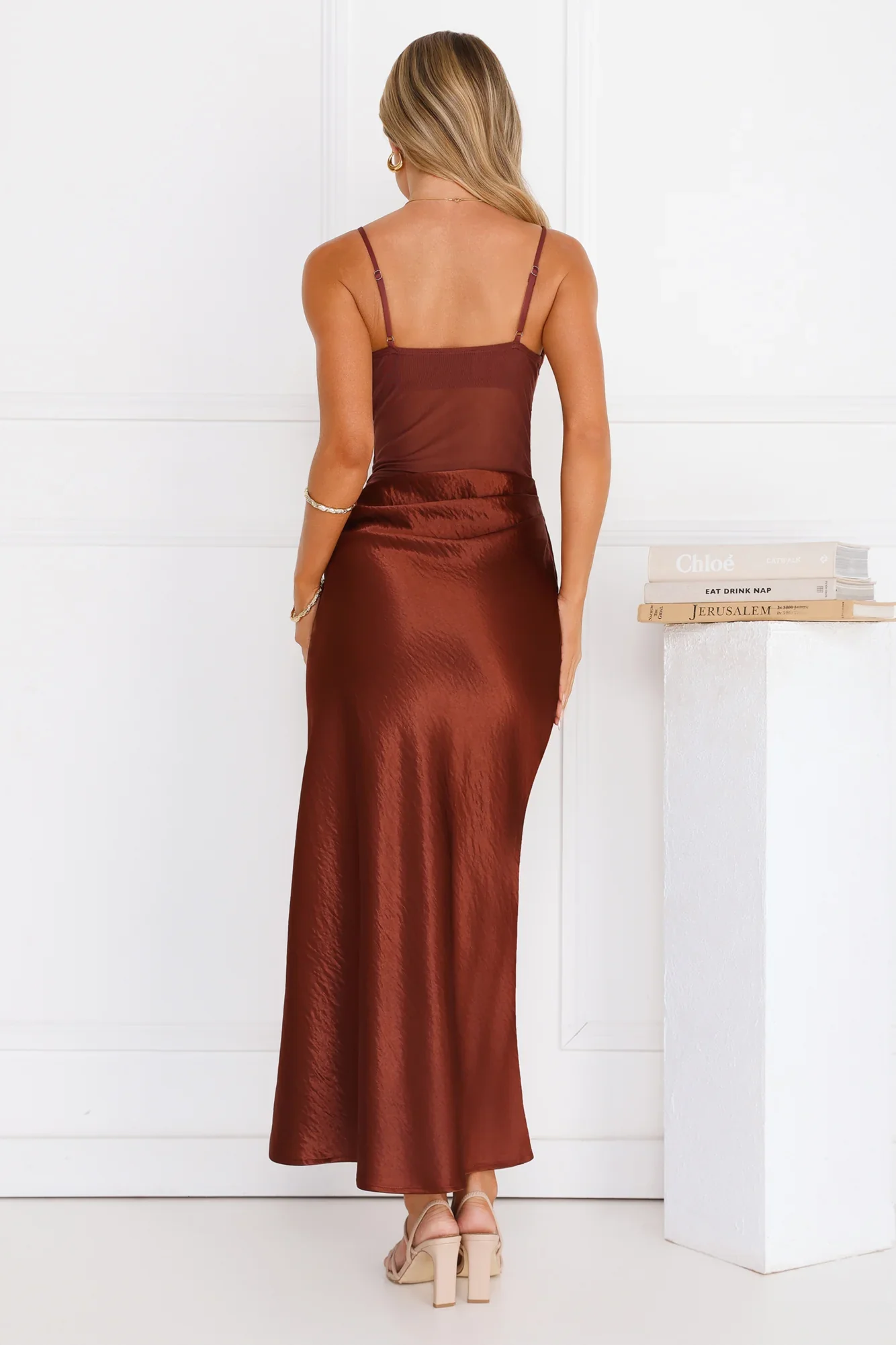 Rule The Glow Satin Mesh Maxi Dress