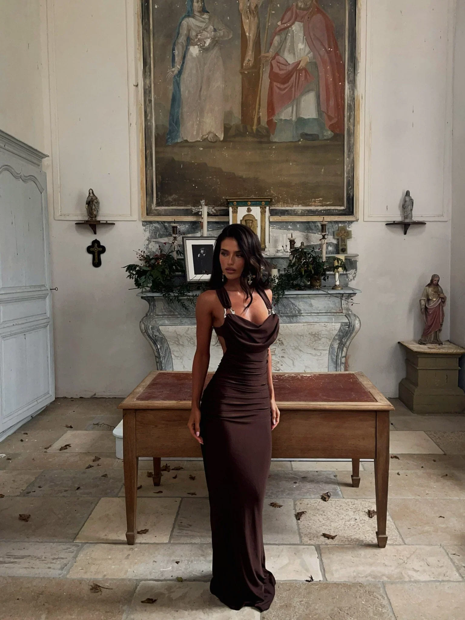 Pria Maxi Dress Chocolate