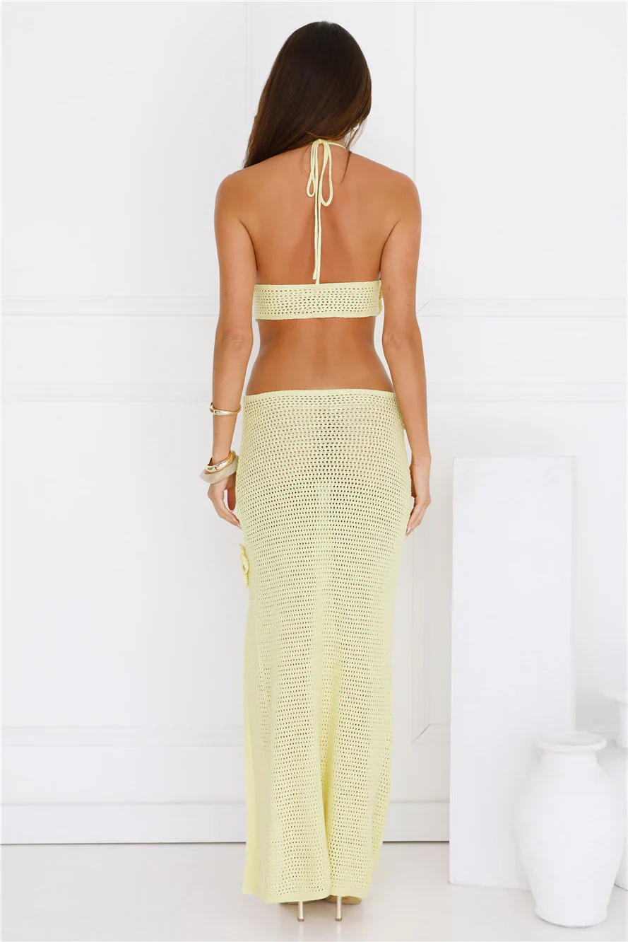 Monaco Sun Knit Halter Maxi Dress