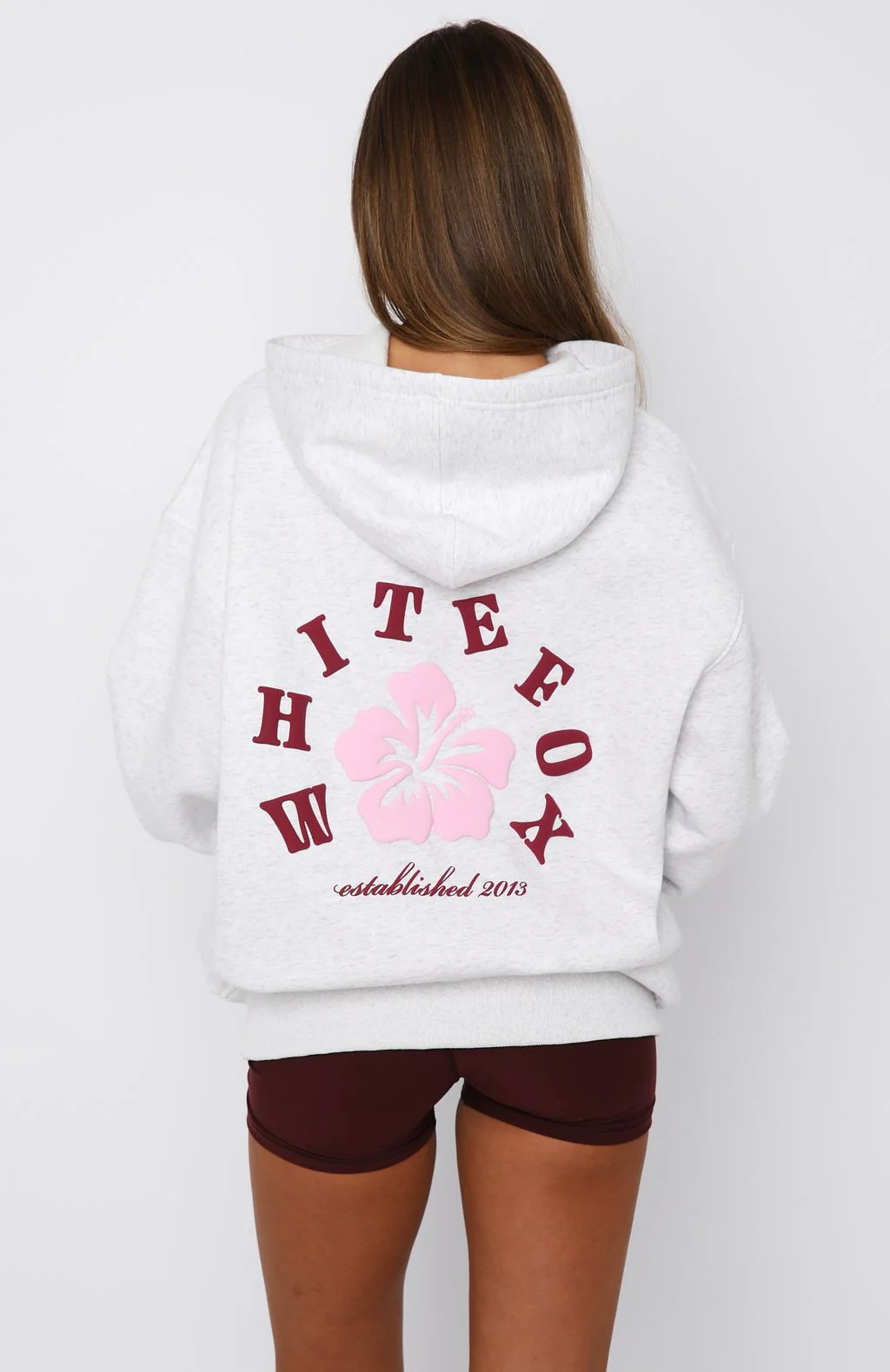 Keep Blooming Oversized Hoodie Grey Marle