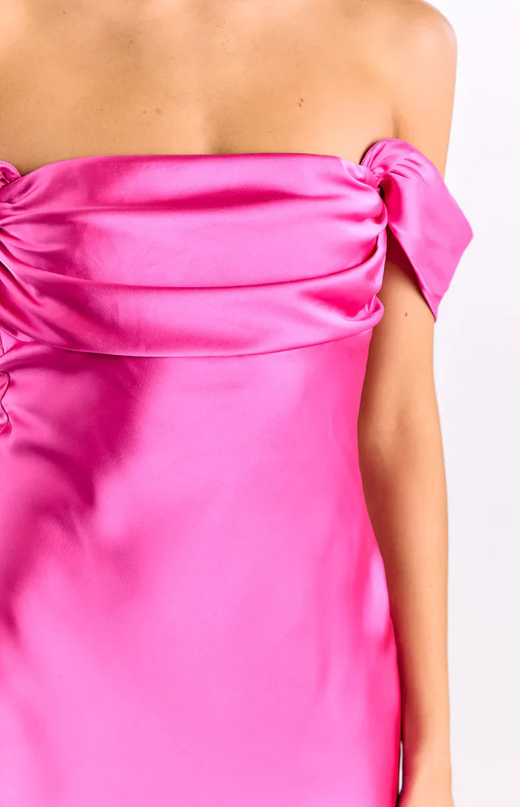 Zoella Hot Pink Off The Shoulder Mini Dress