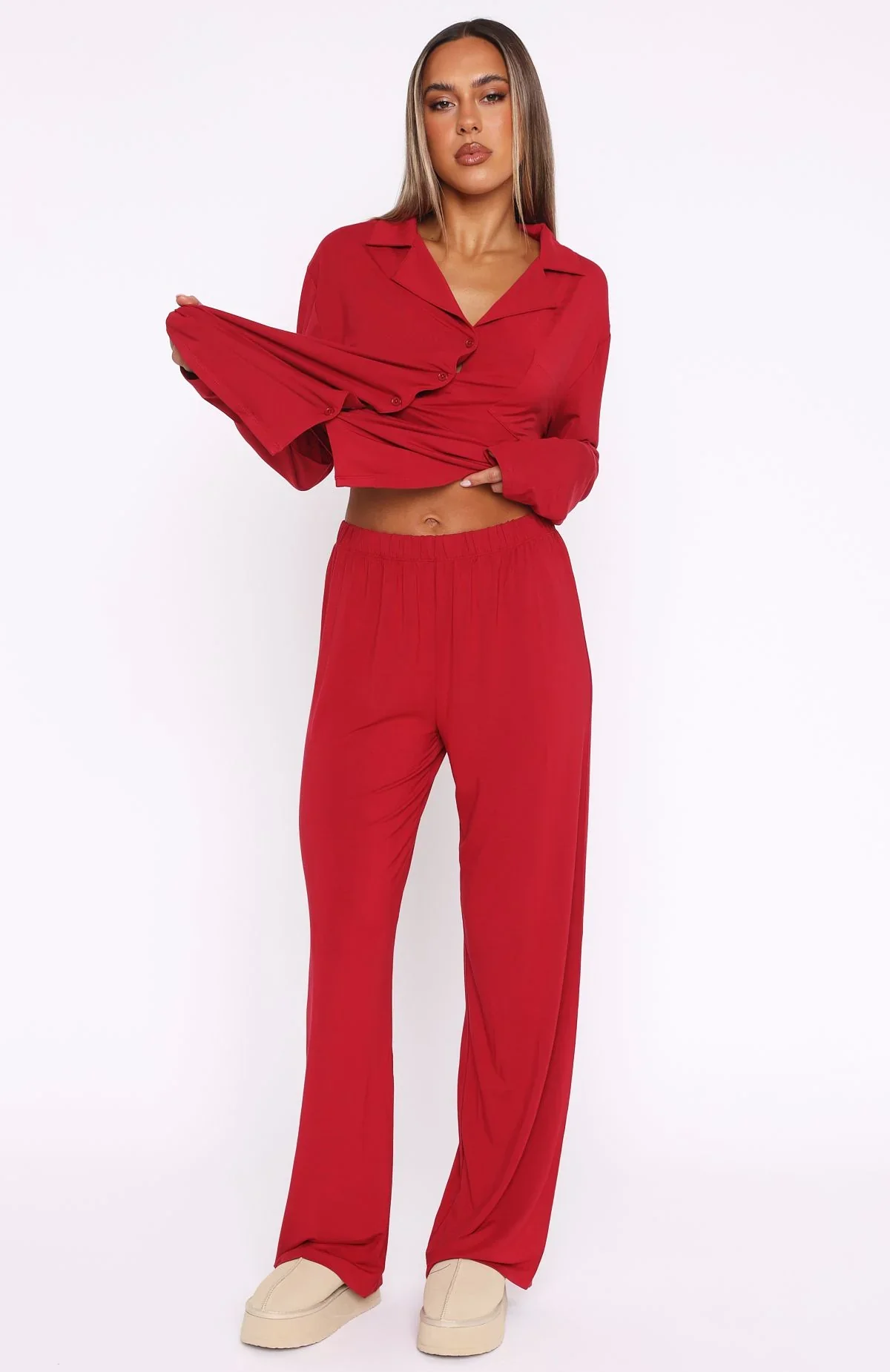Pillow Talk Long Sleeve Pyjama Set Red