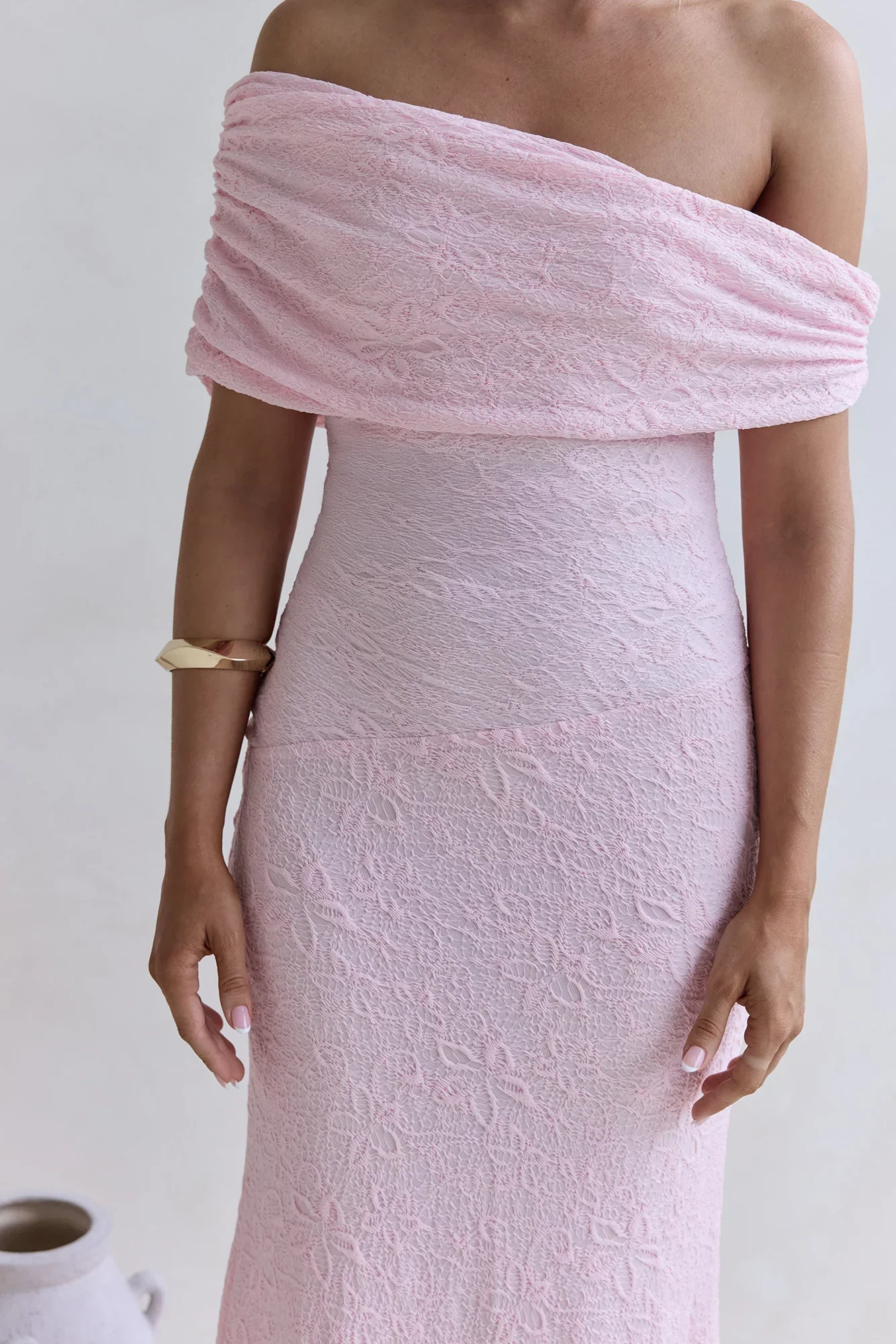 Sea And Selfies Off Shoulder Maxi Dress Pink