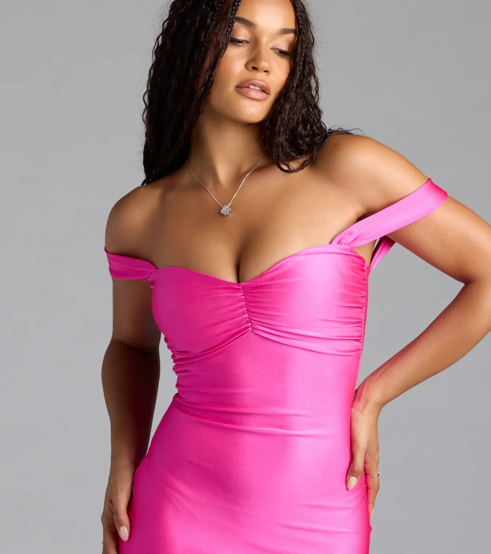 Such A Vibe Off-The Shoulder Mini Dress