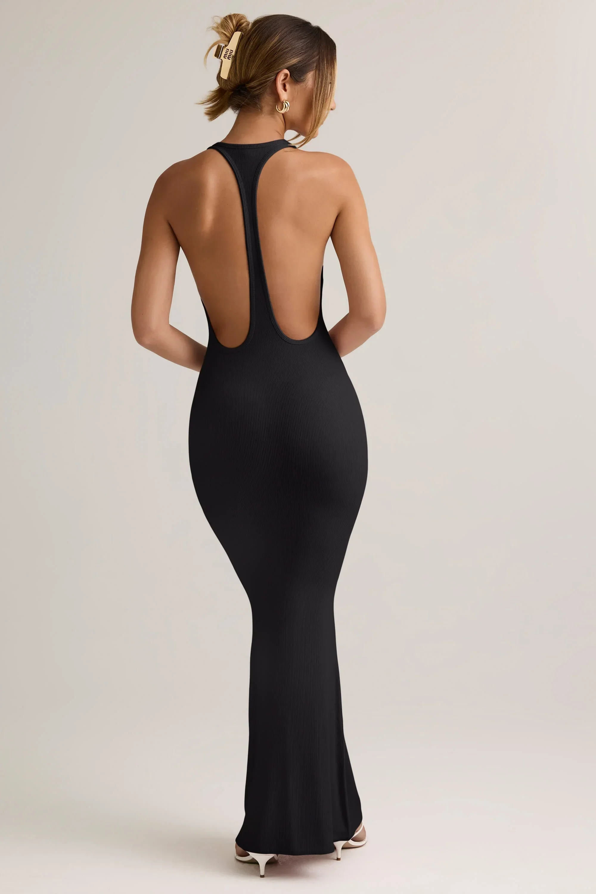 Modal Racerback Maxi Dress in Black