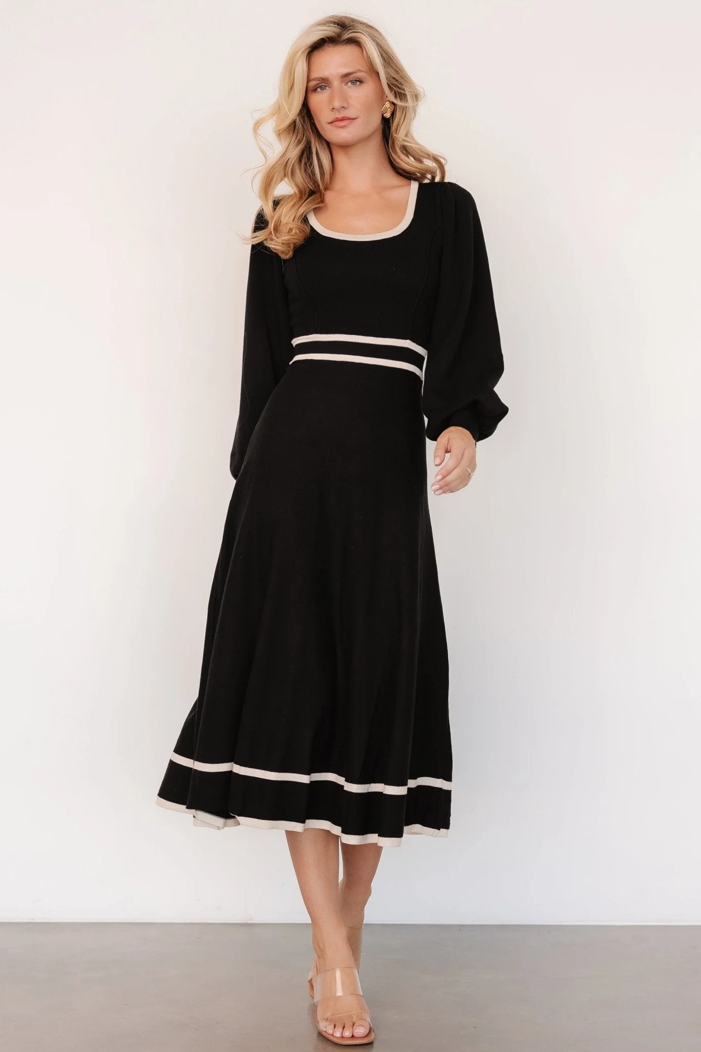 Winslet Knit Dress | Black + Cream
