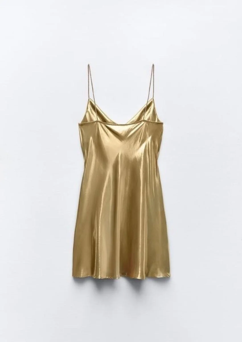 Gold Slip Mini Dress