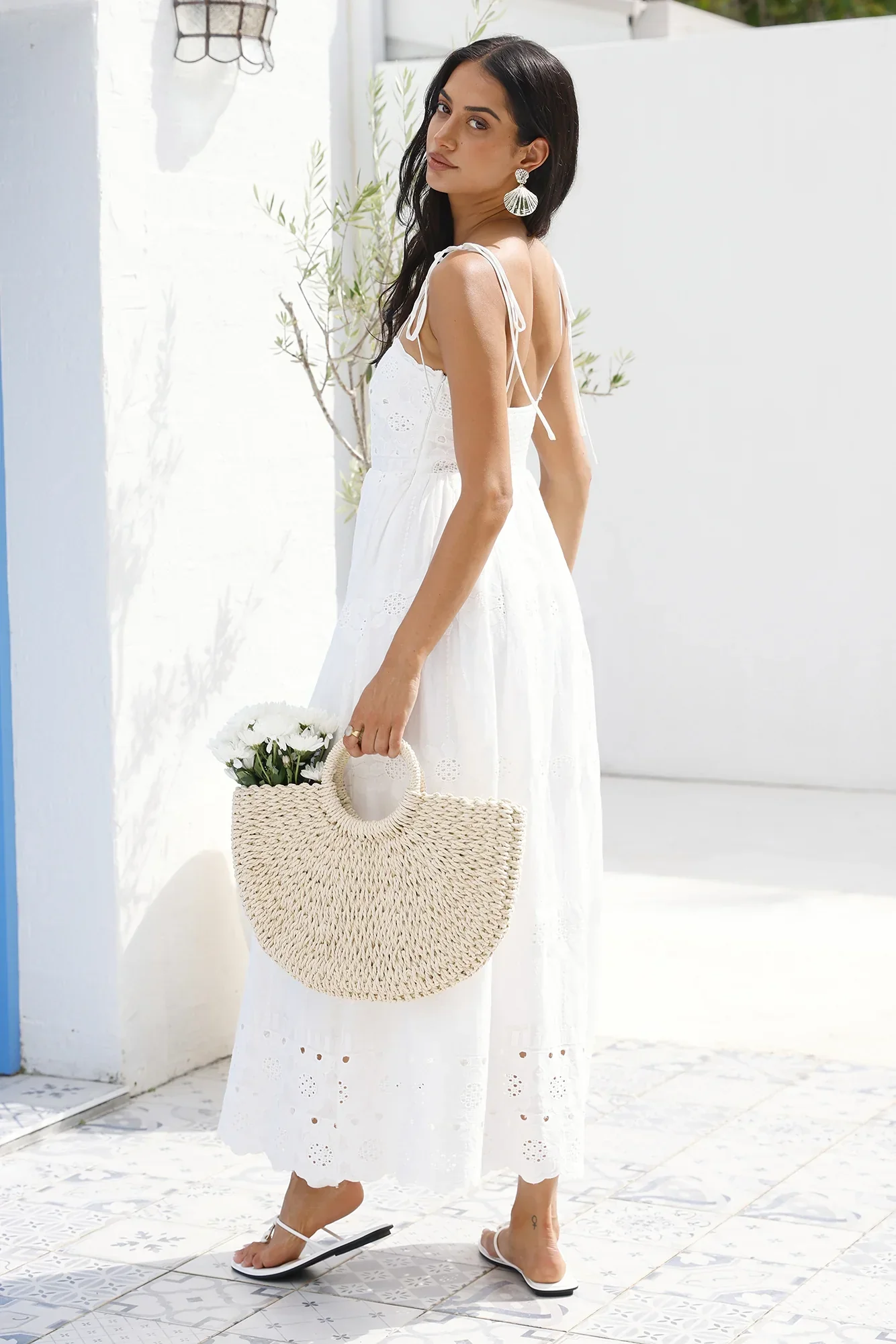 Whispers of Spring Maxi Dress White