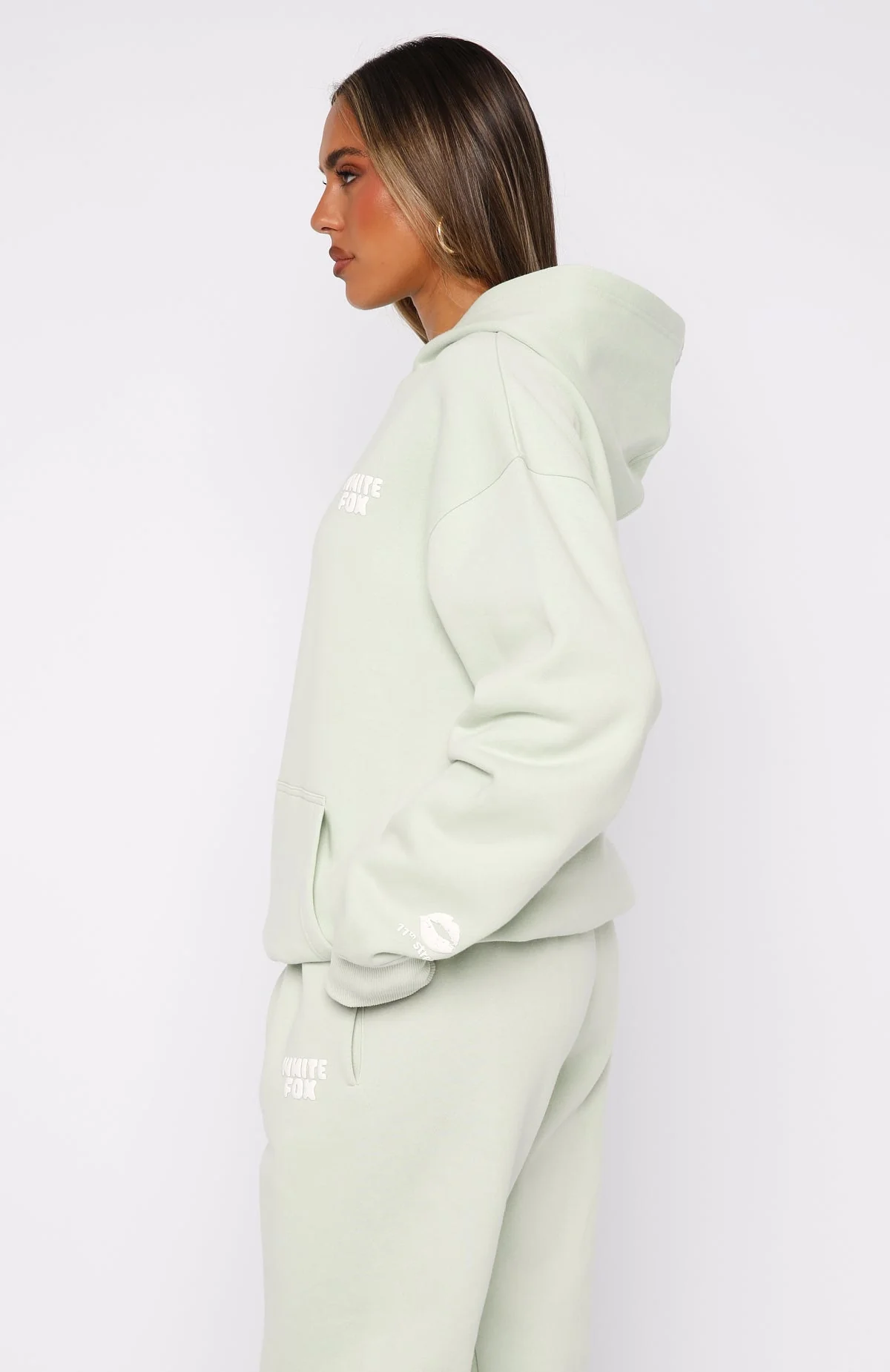 11th Street Keeping It Real Oversized Hoodie Iced Matcha