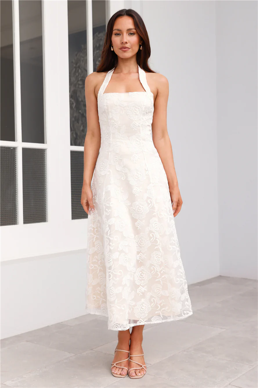 Disco Daze Halter Midi Dress