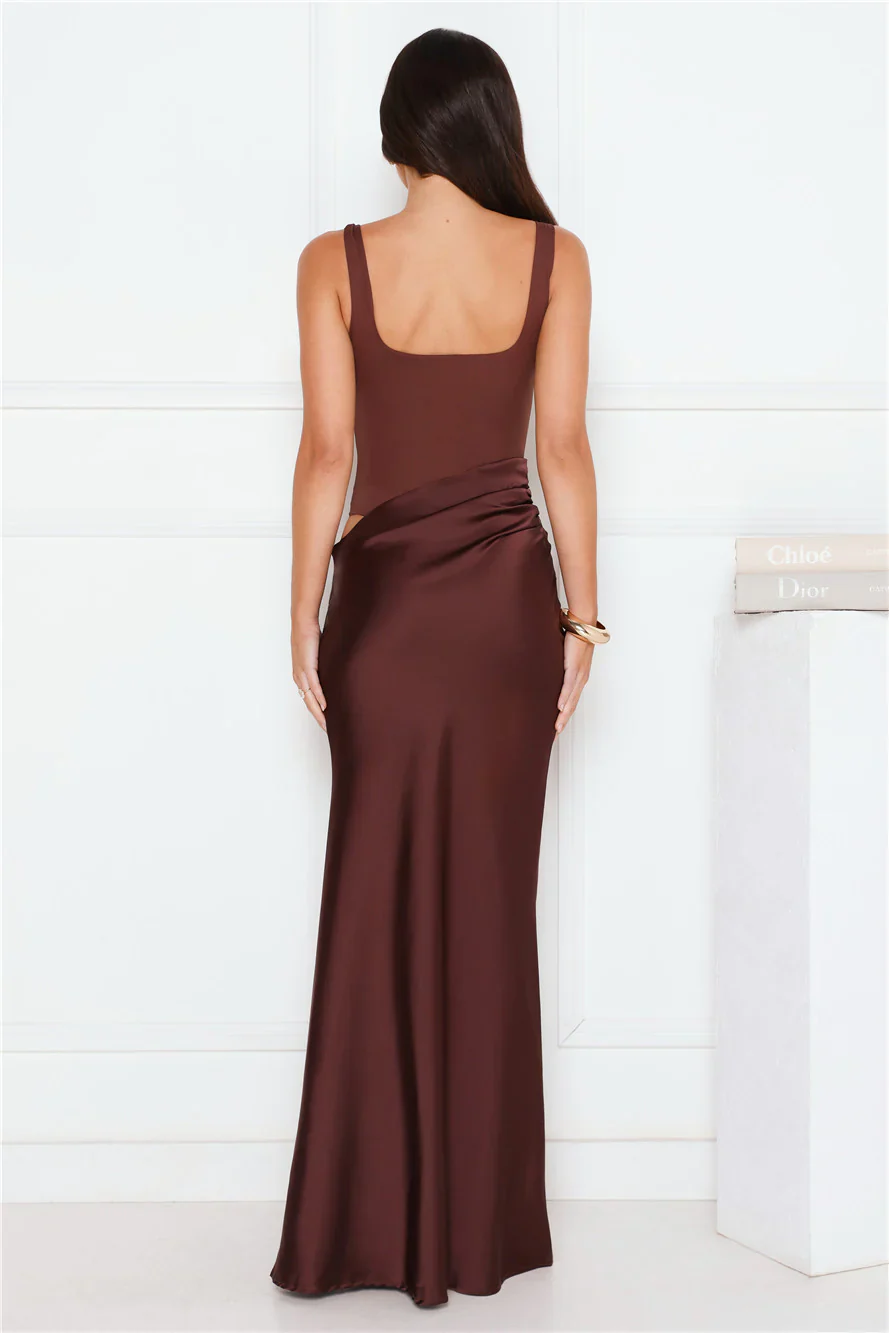 Effortlessly Yours Satin Maxi Dress
