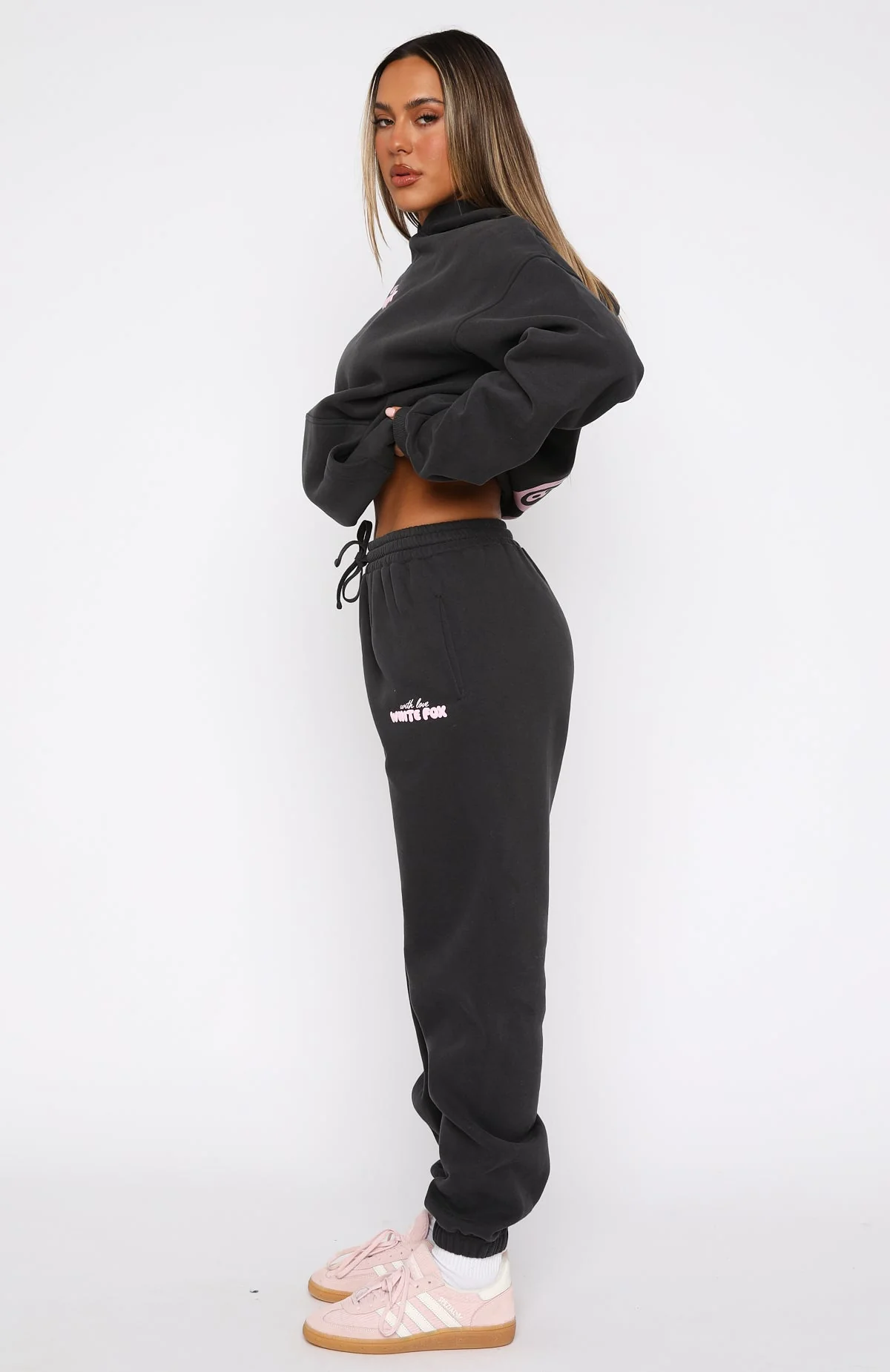 With Love In The Moment Sweatpants Charcoal