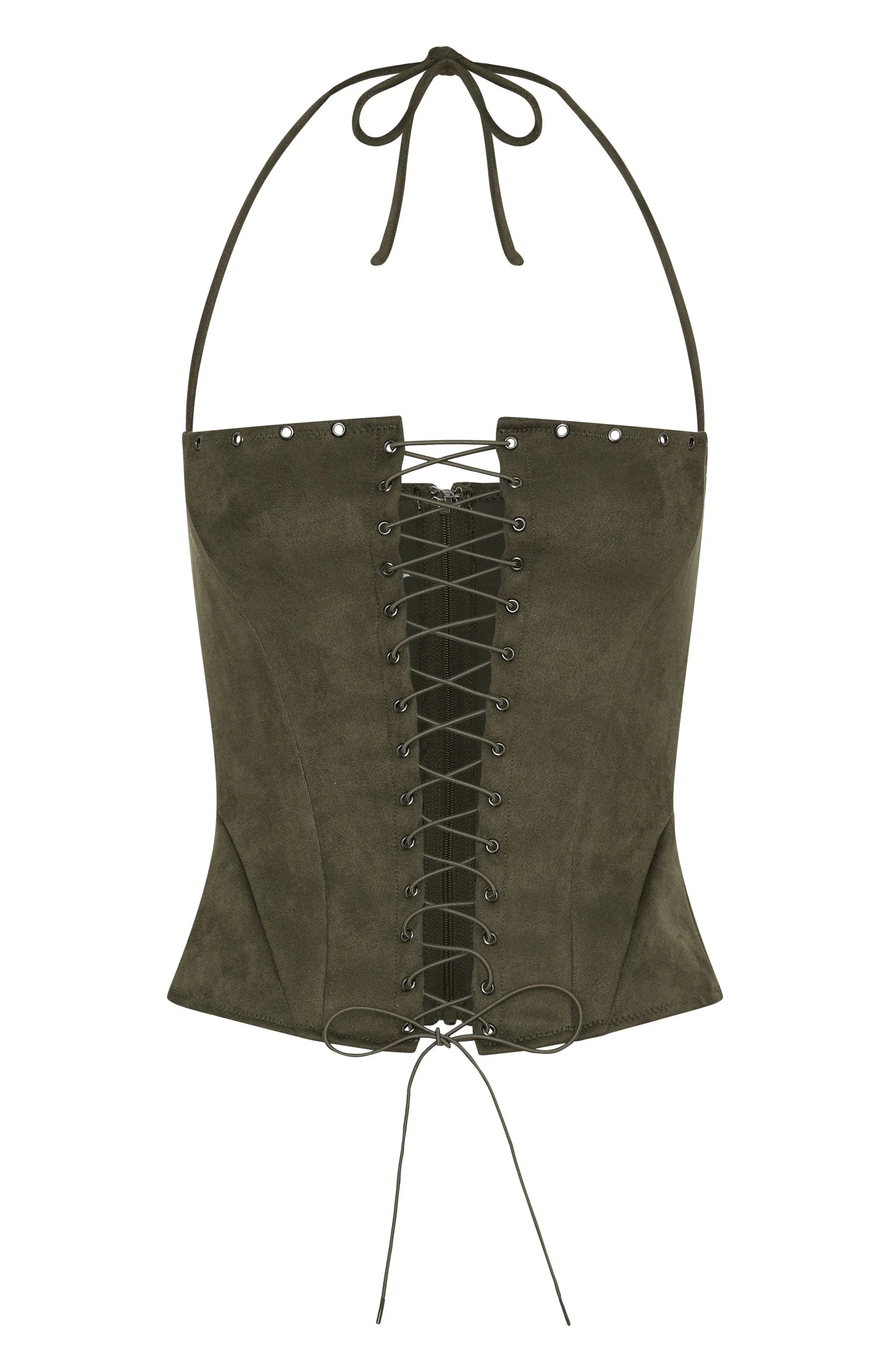 Don't Speak Faux Suede Bustier Cactus