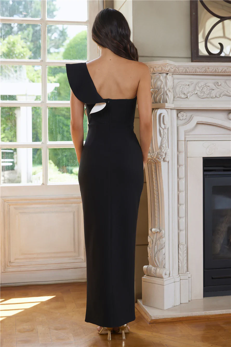 Modern Sophistication One Shoulder Maxi Dress