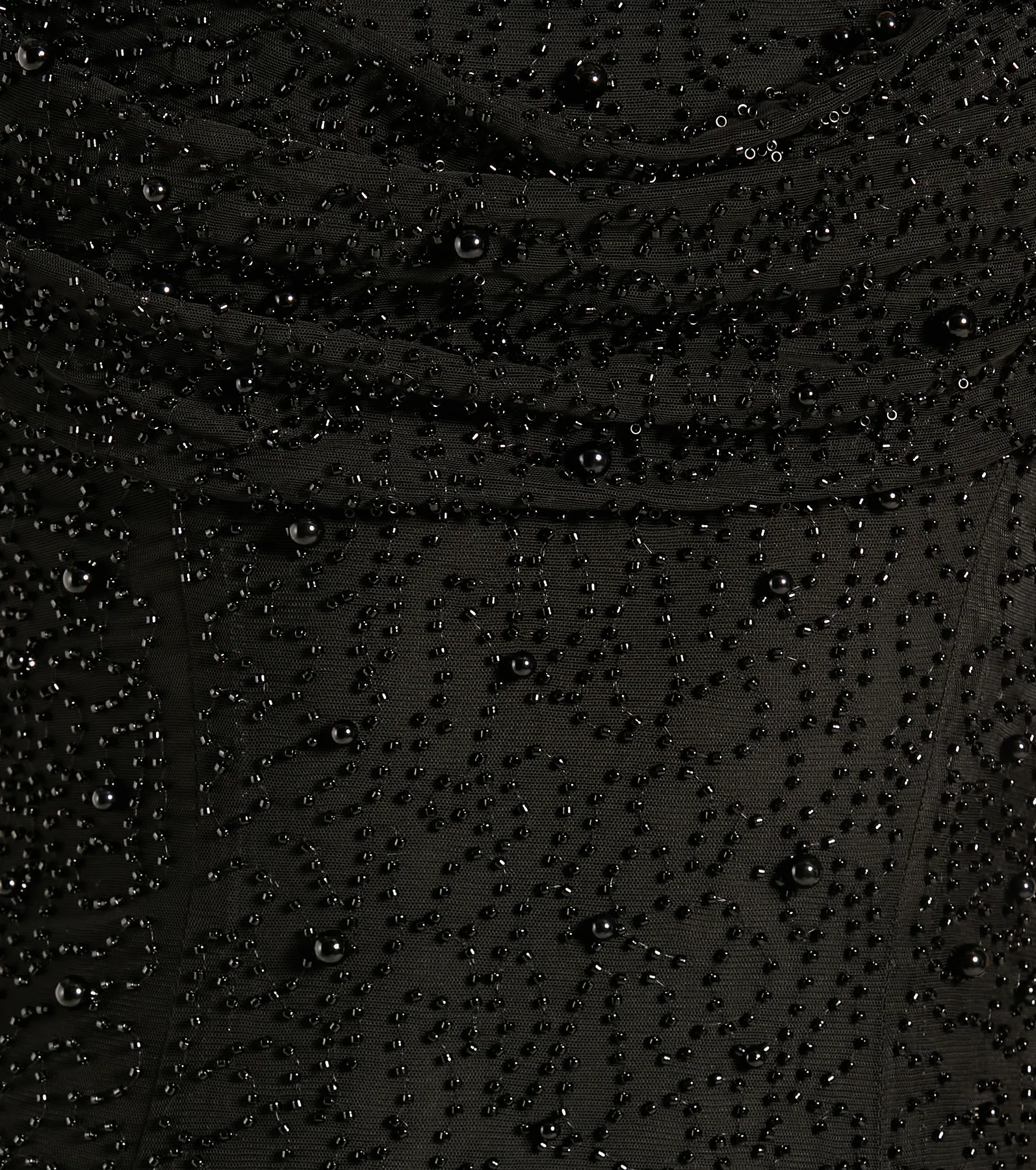 Klara Cowl Neck Faux Pearl Bead Column Dress