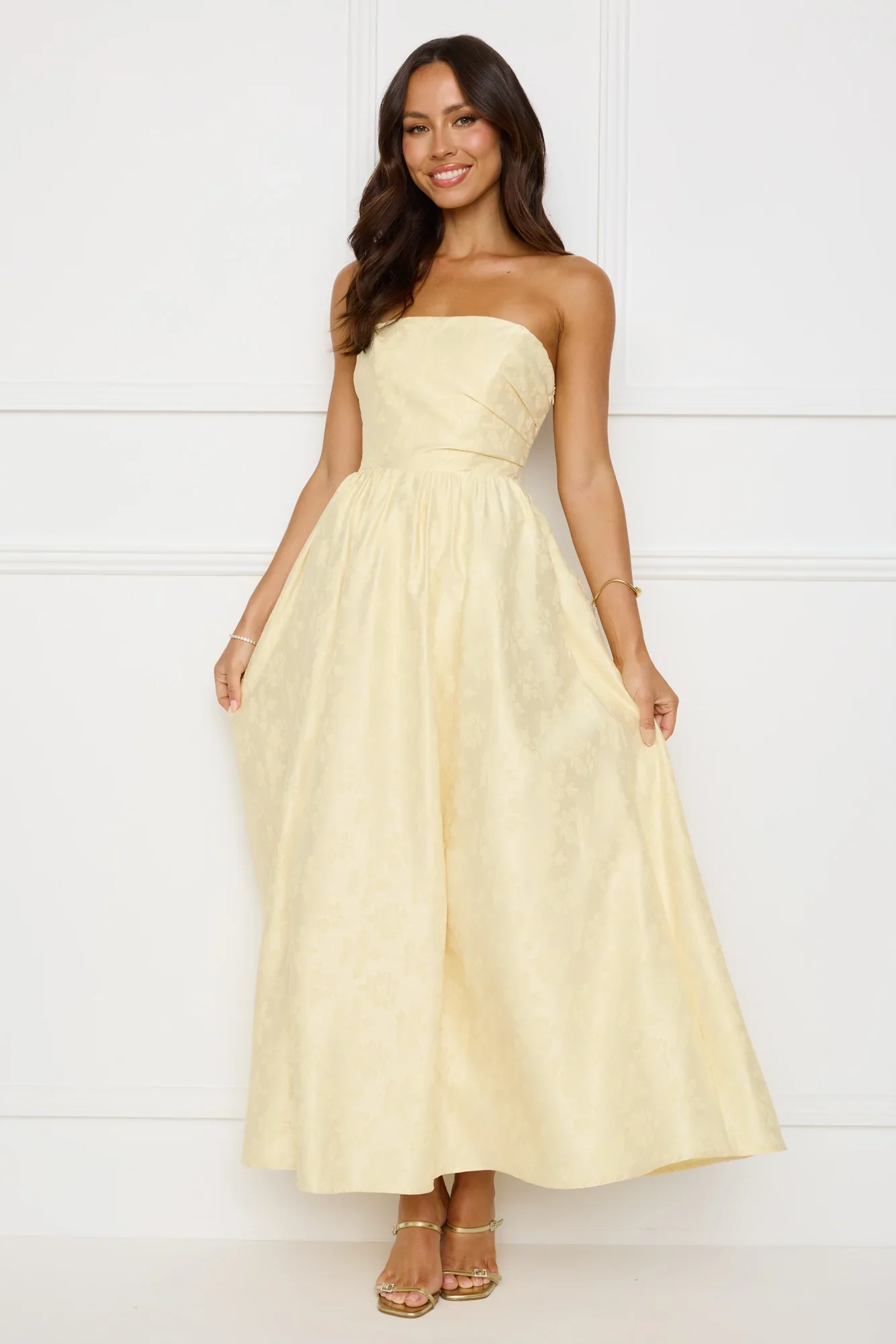 Dancing In Magic Strapless Maxi Dress