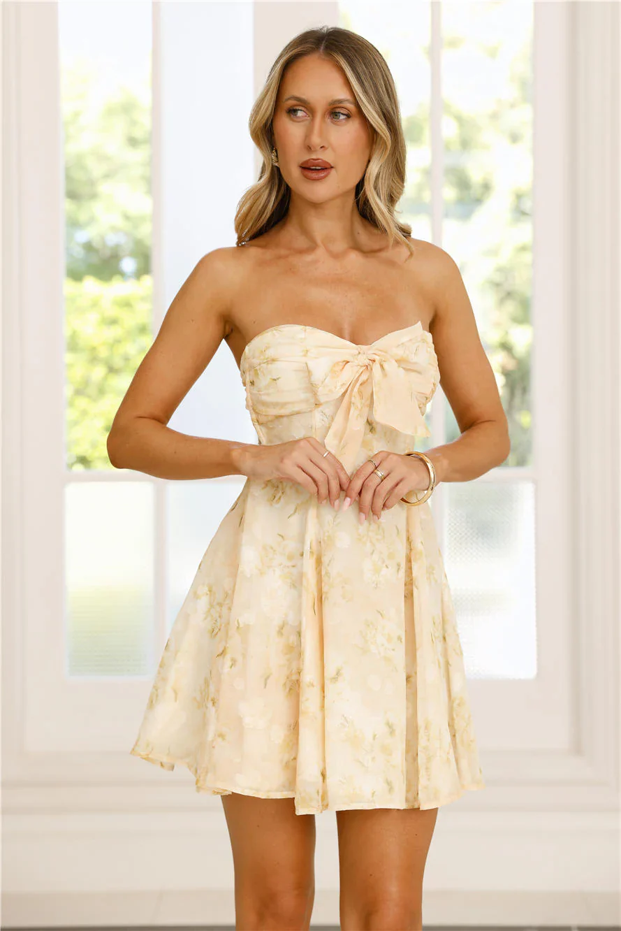 Glimmer Guide Strapless Mini Dress