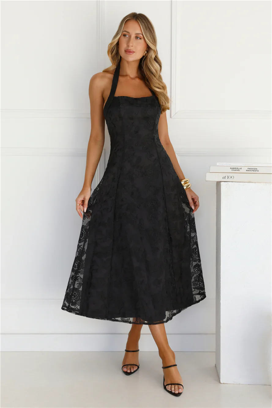 Disco Daze Halter Midi Dress