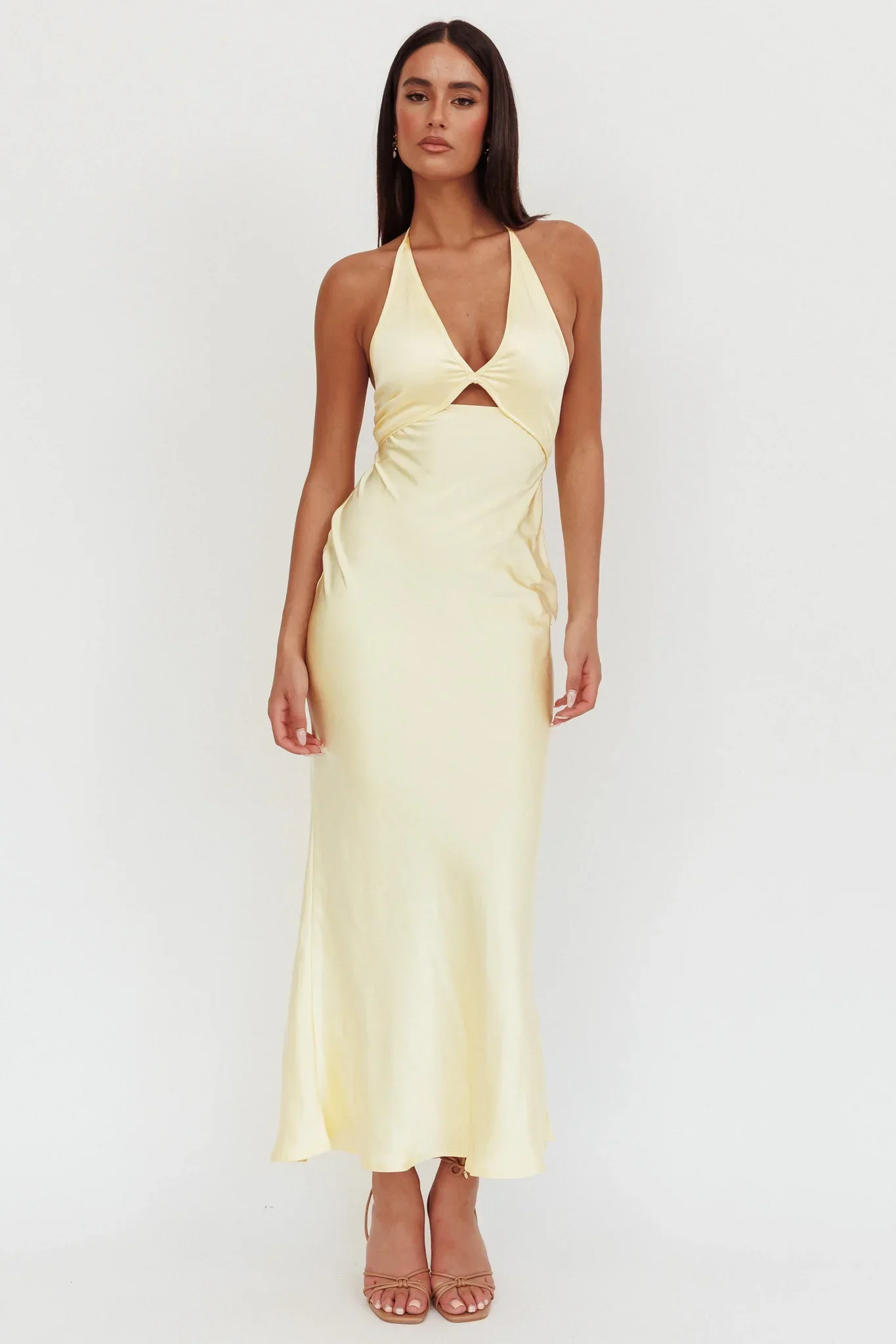 Jassinta Keyhole Bust Maxi Dress Lemon