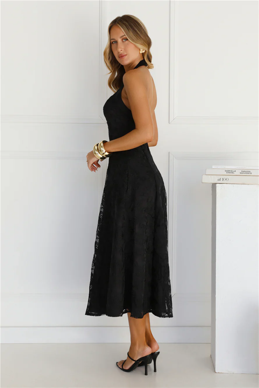 Disco Daze Halter Midi Dress