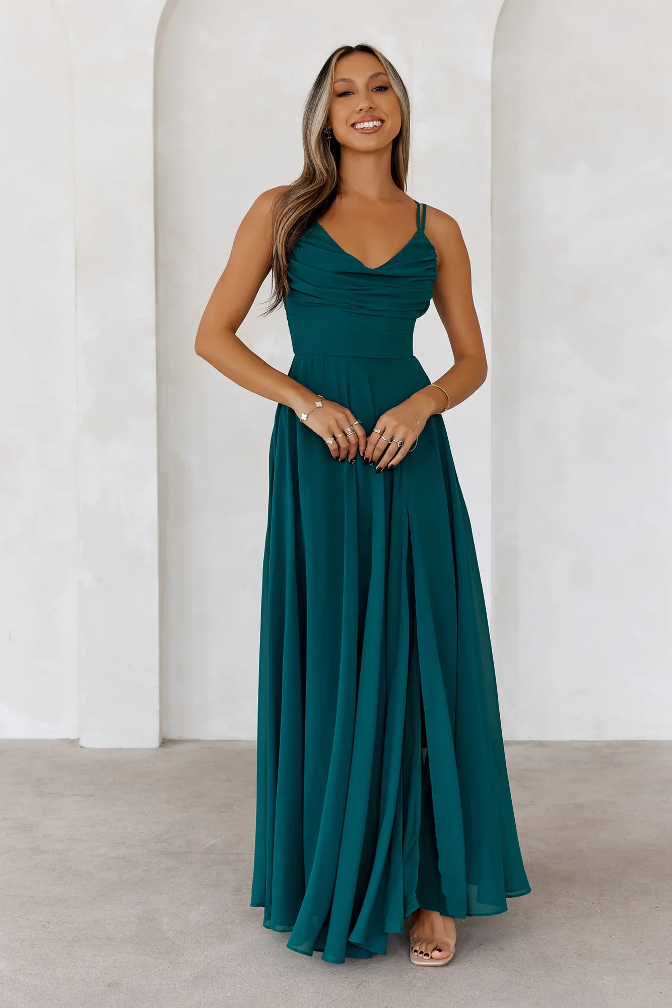 Frosted Bloom Maxi Dress