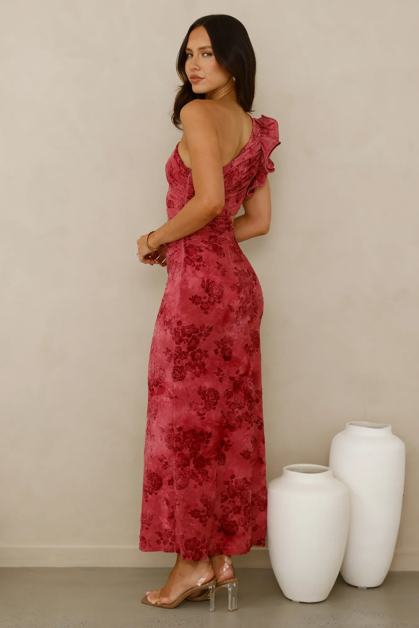 Mystique Beauty One Shoulder Maxi Dress