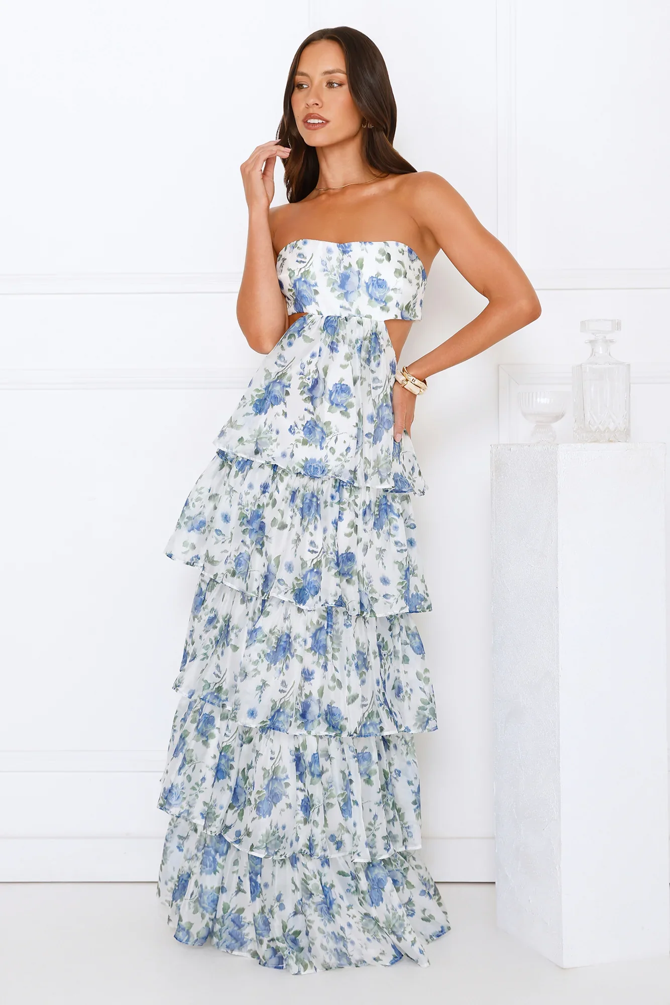 Bloom Spell Strapless Maxi Dress