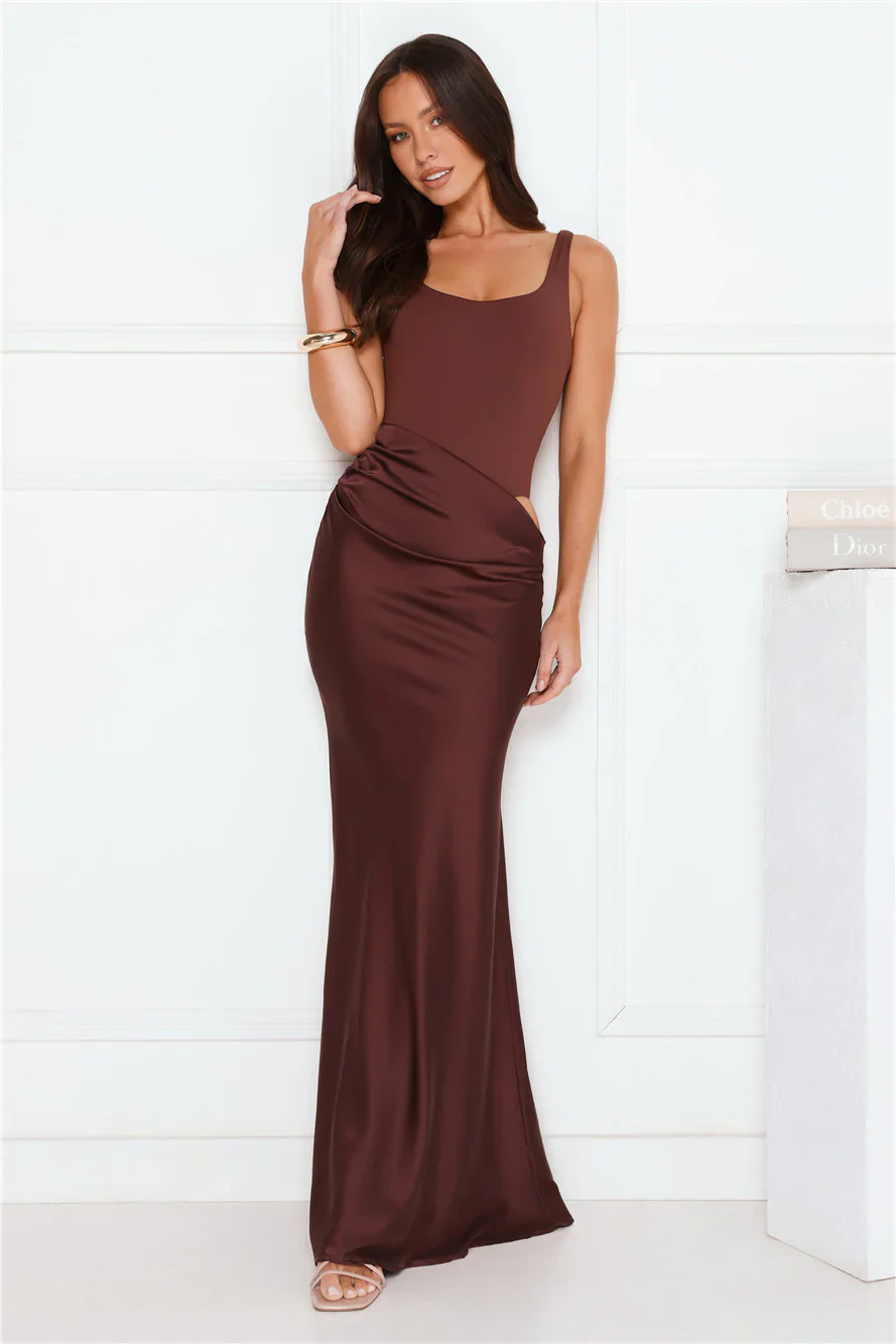 Effortlessly Yours Satin Maxi Dress