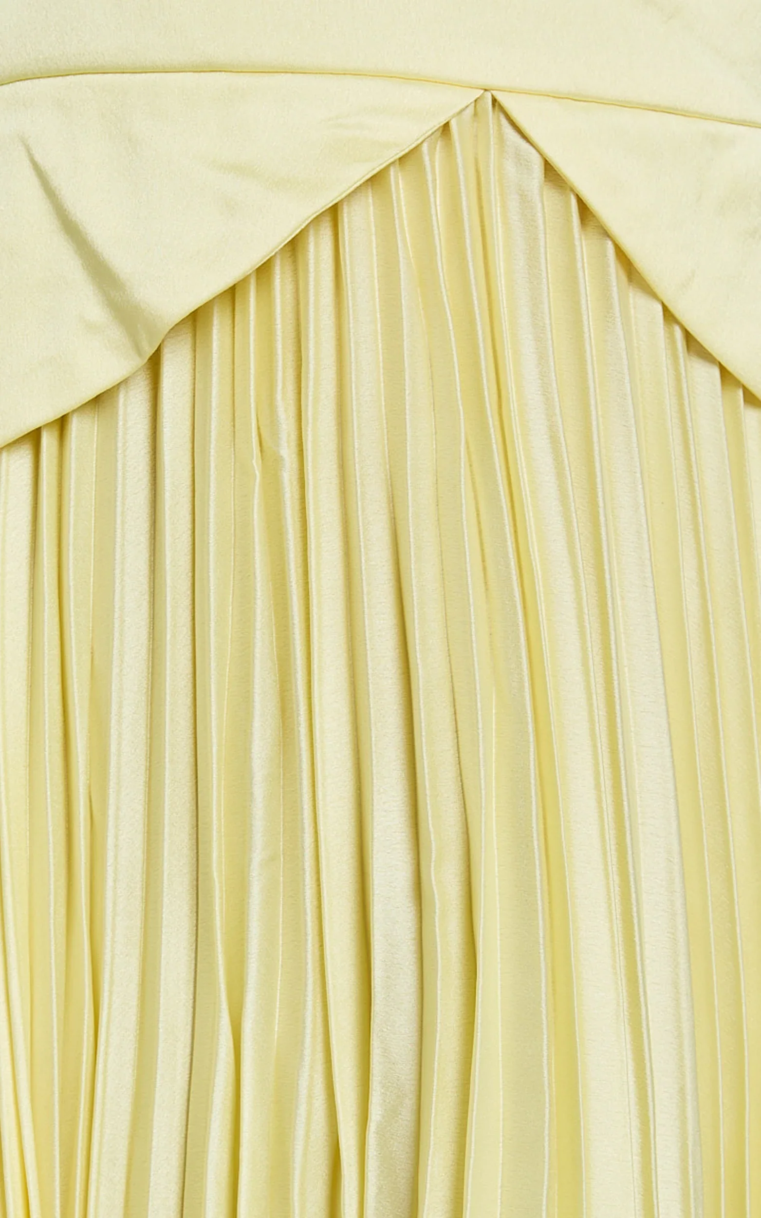 Shay Maxi Dress Sweetheart Cut Out Pleated Dress in Lemon