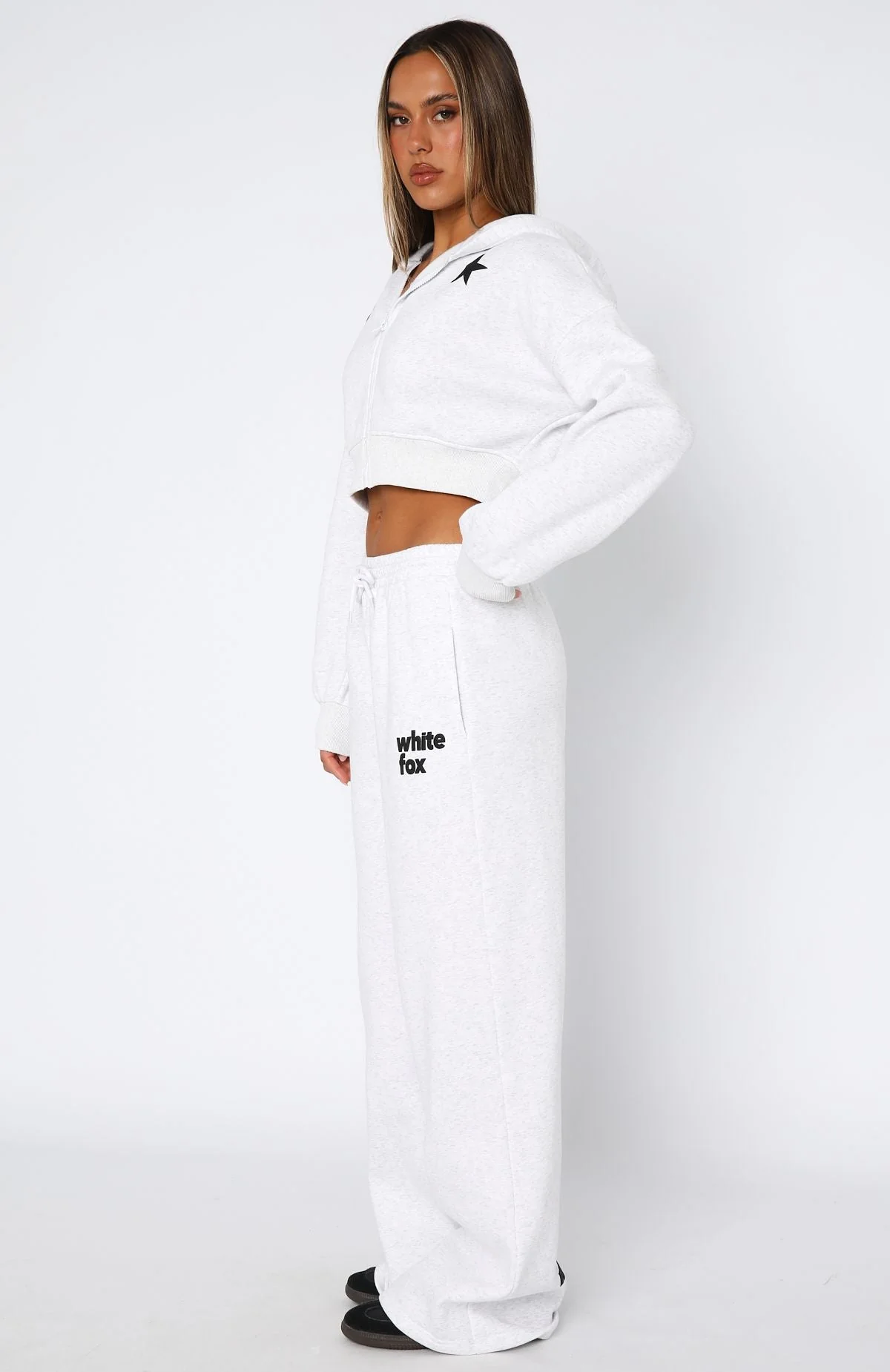 From The Archives Charli Wide Leg Sweatpants Grey Marle