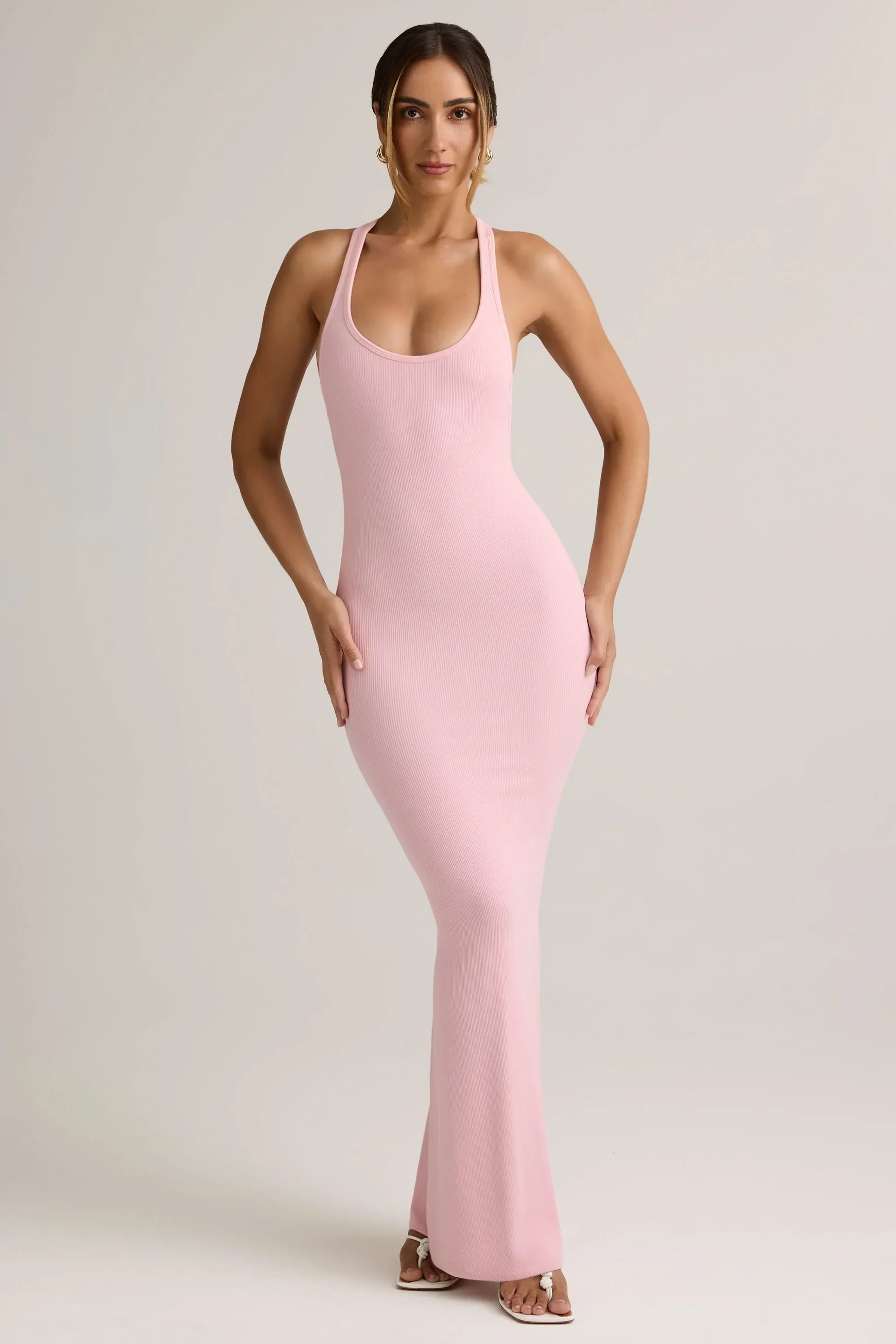 Modal Racerback Maxi Dress in Baby Pink