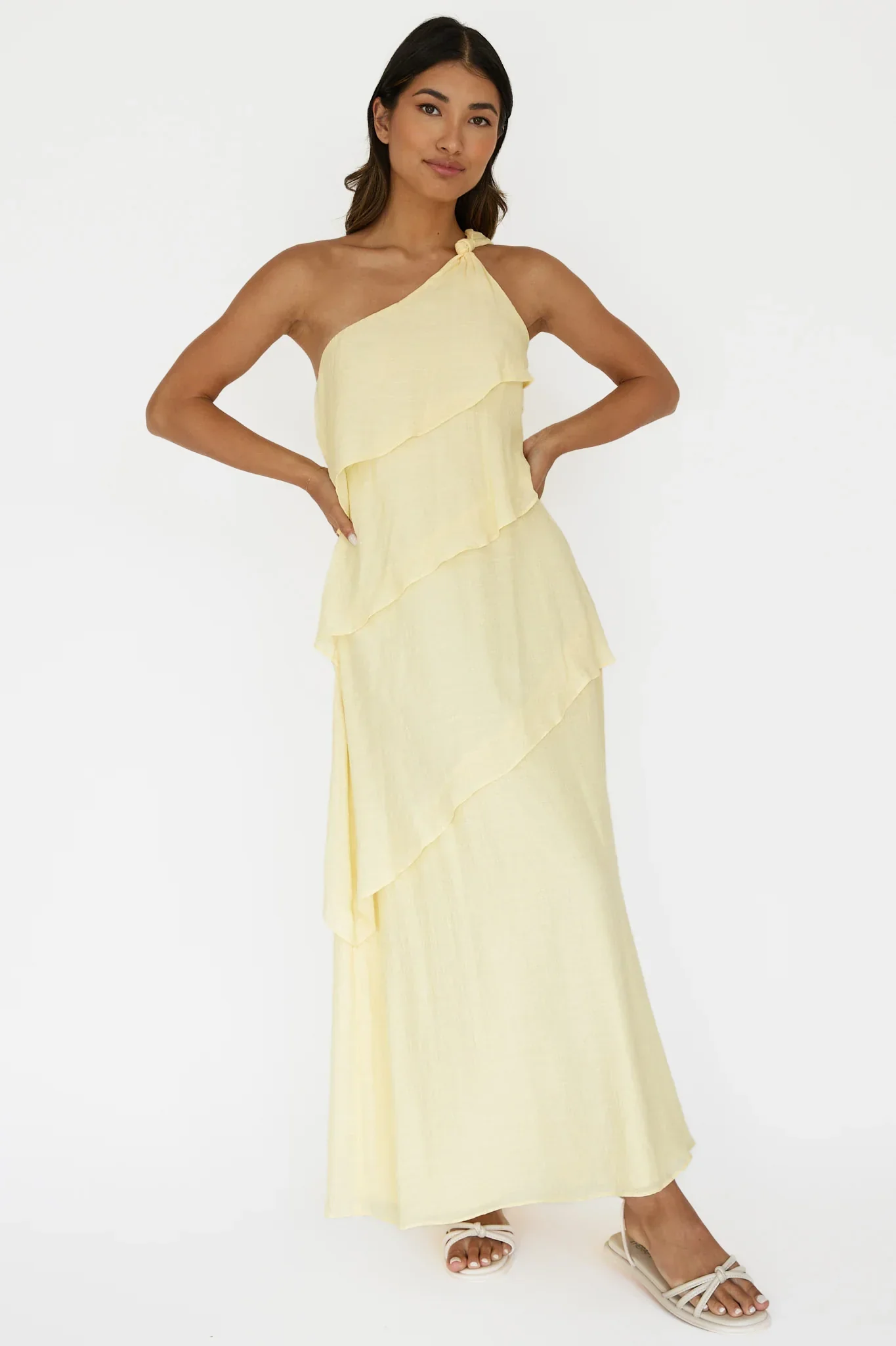 Delwyn One-Shoulder Maxi Dress Yellow