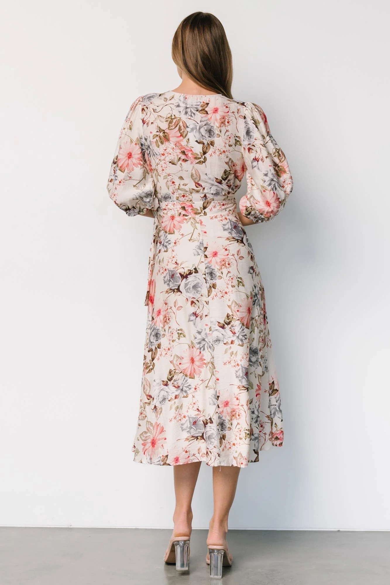 Fiorina Wrap Midi Dress | Ivory Multi Floral