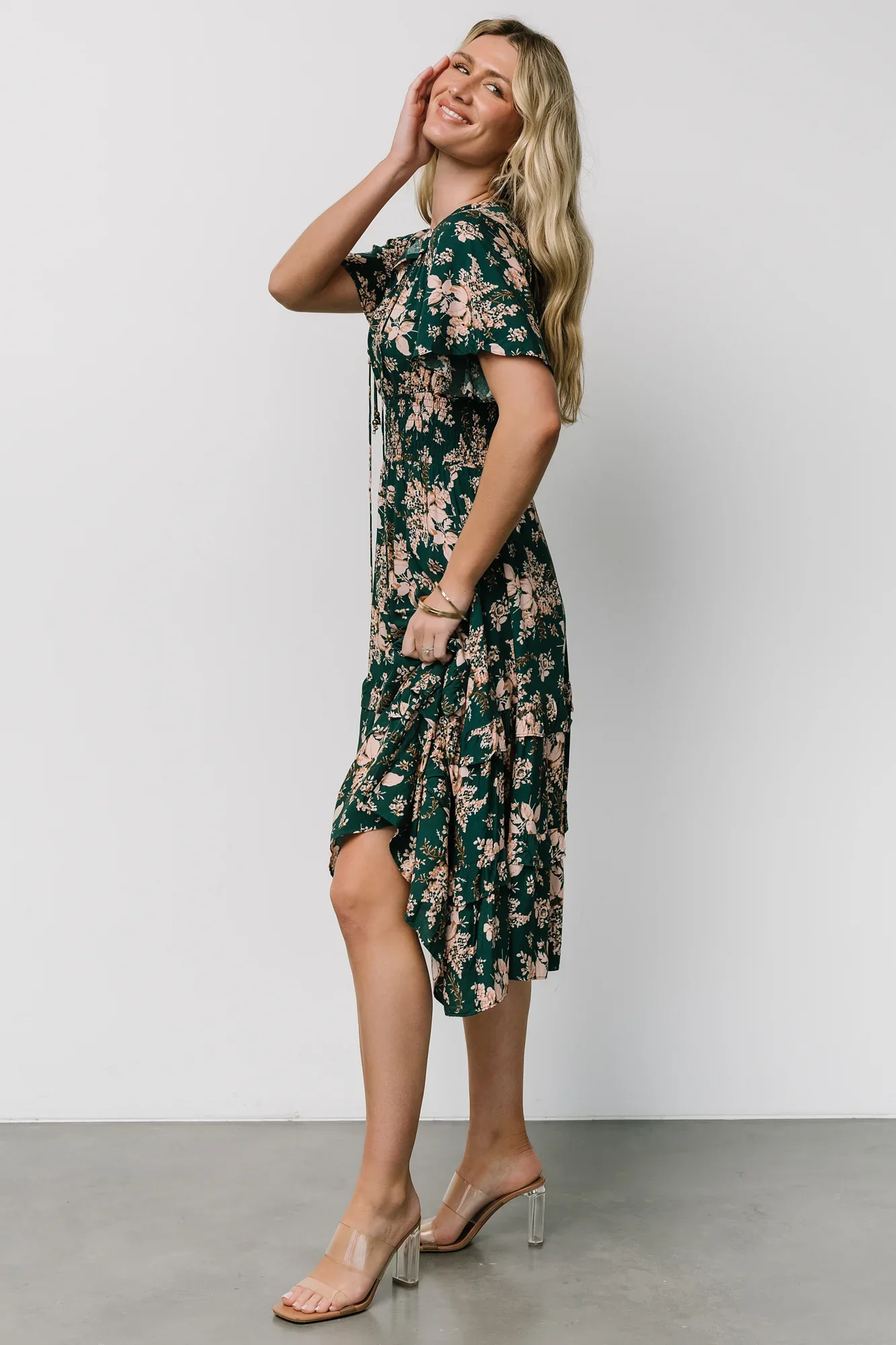 Spell Boho Midi Dress | Topaz + Blush Floral