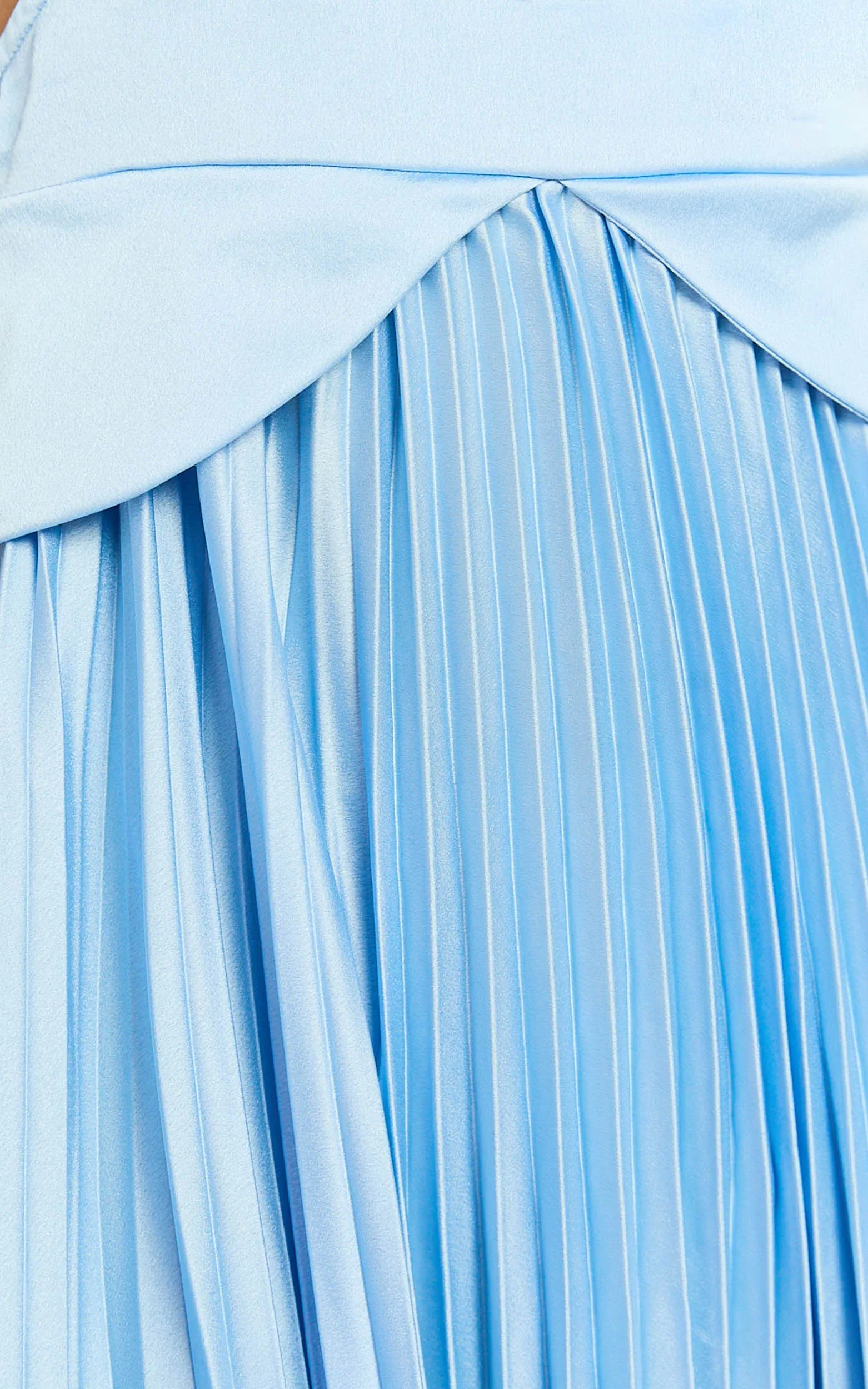 Shay Maxi Dress Sweetheart Cut Out Pleated Dress in Blue