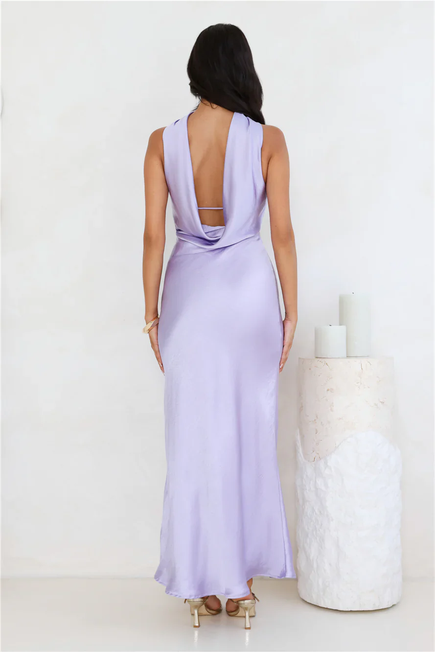 Precious Pearl Satin Maxi Dress