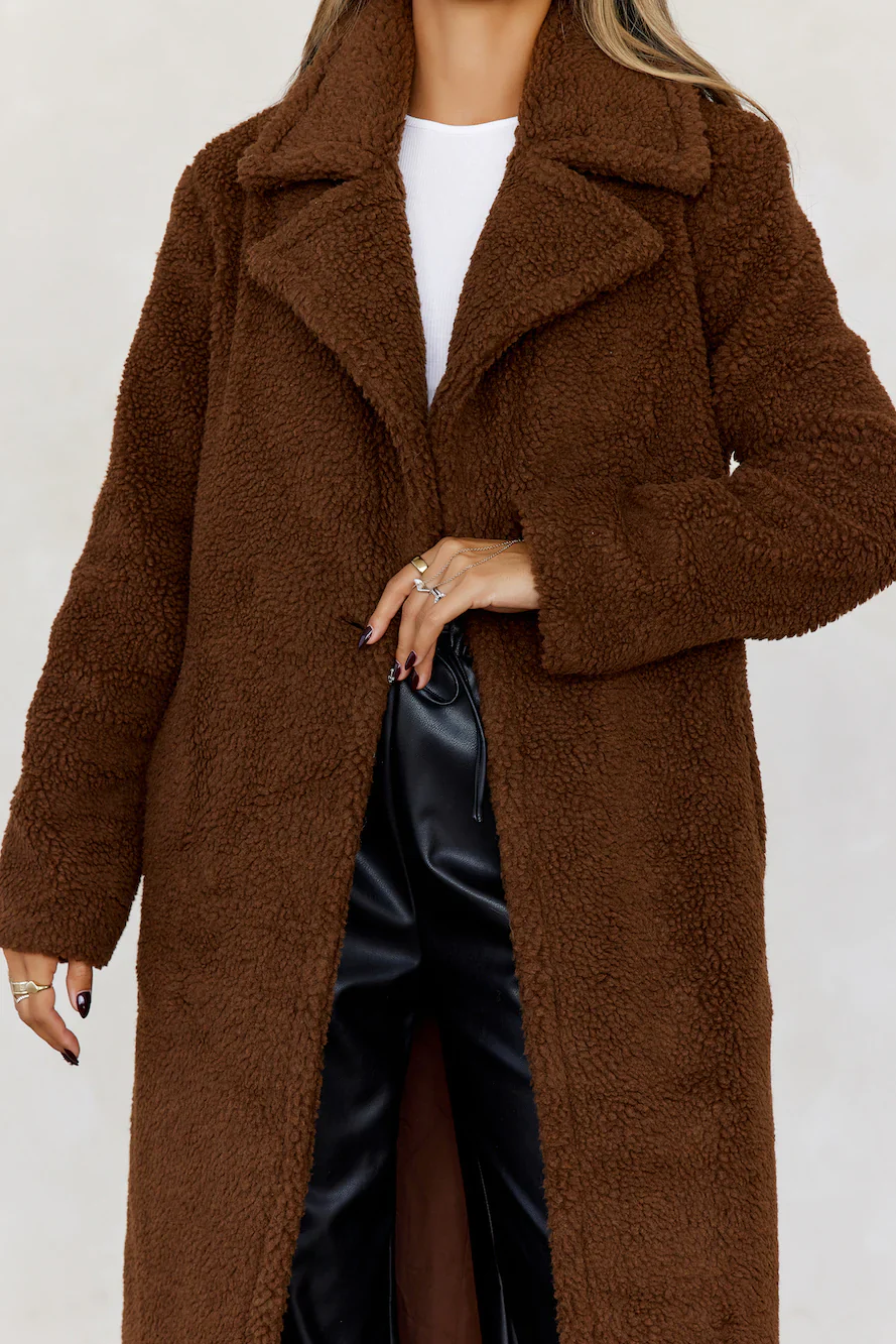 Luxe Teddy Coat Chocolate