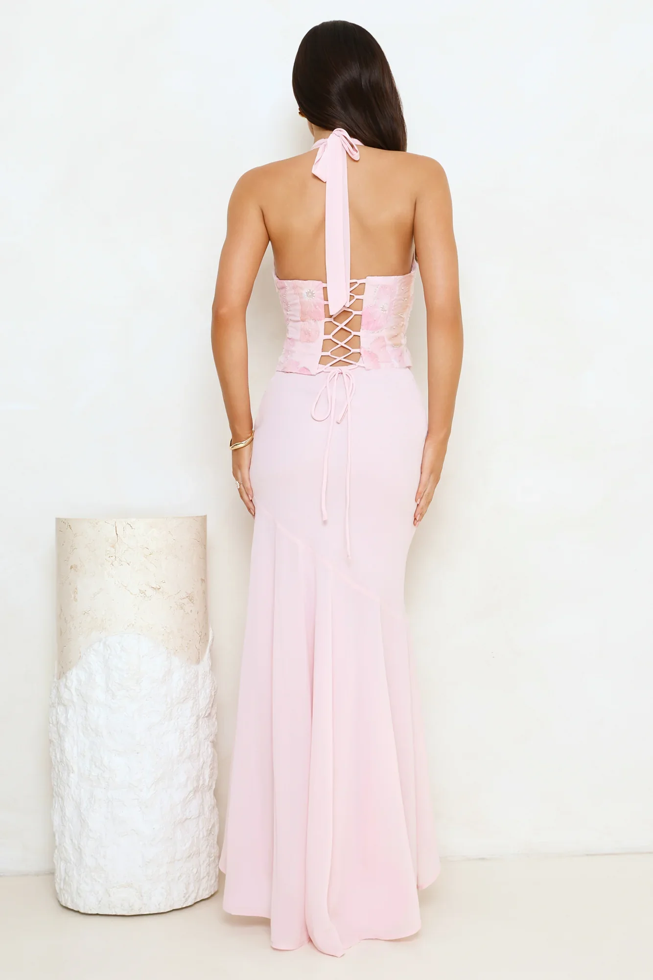 Silver Lining Love Halter Maxi Dress