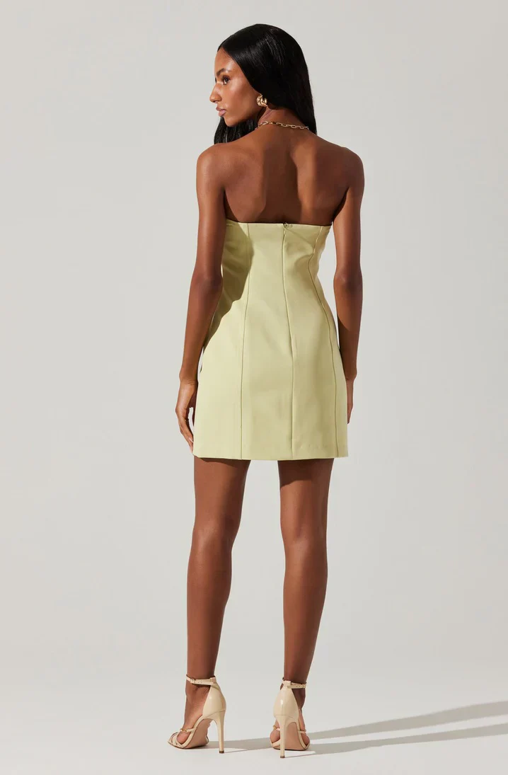 Yellow Wrap Mini Mekhi Dress