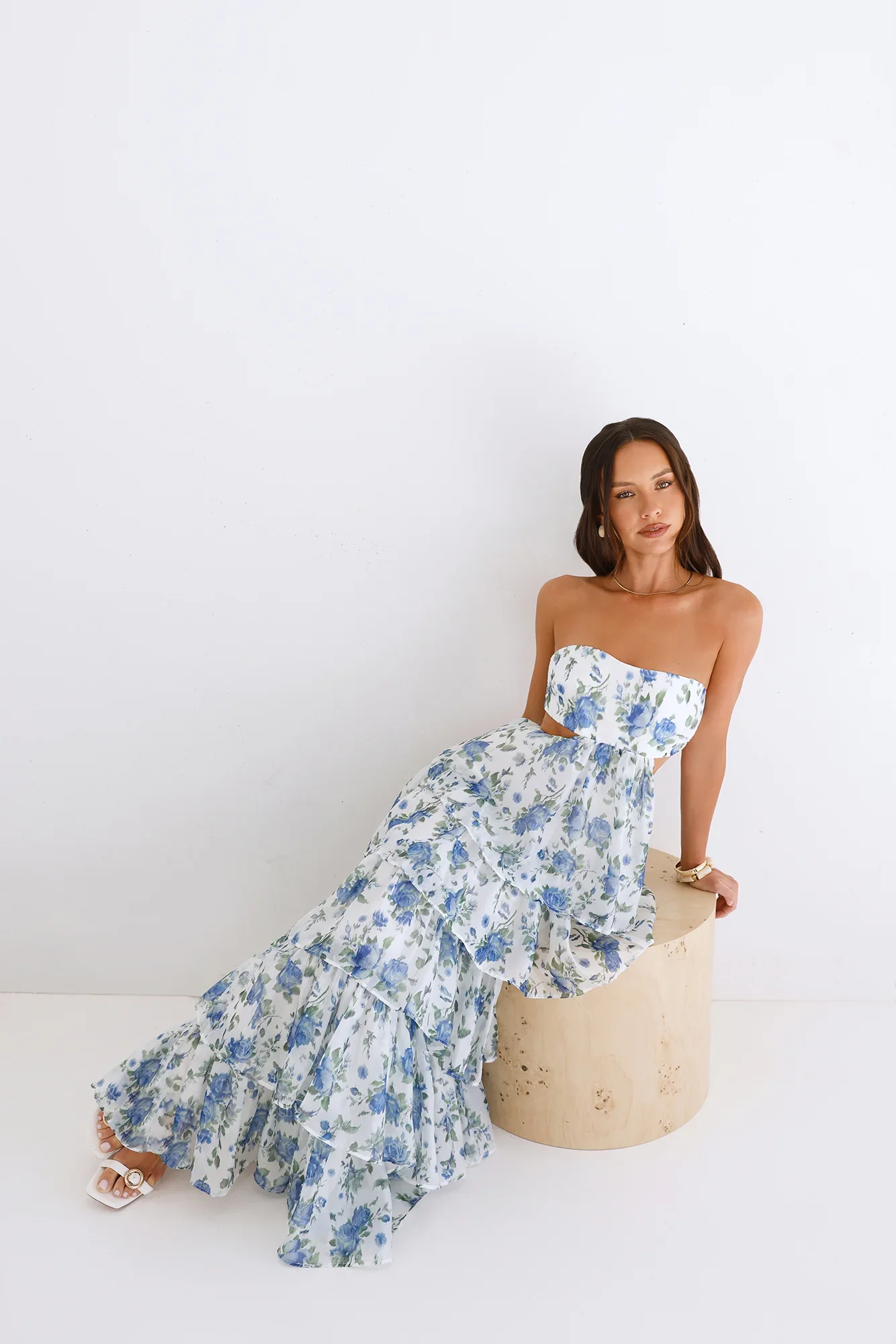 Bloom Spell Strapless Maxi Dress