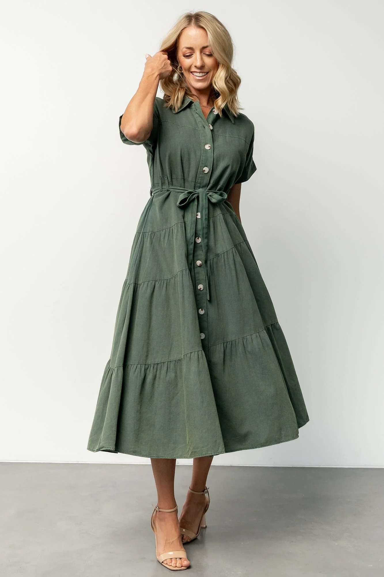 Logan Button Up Dress | Green