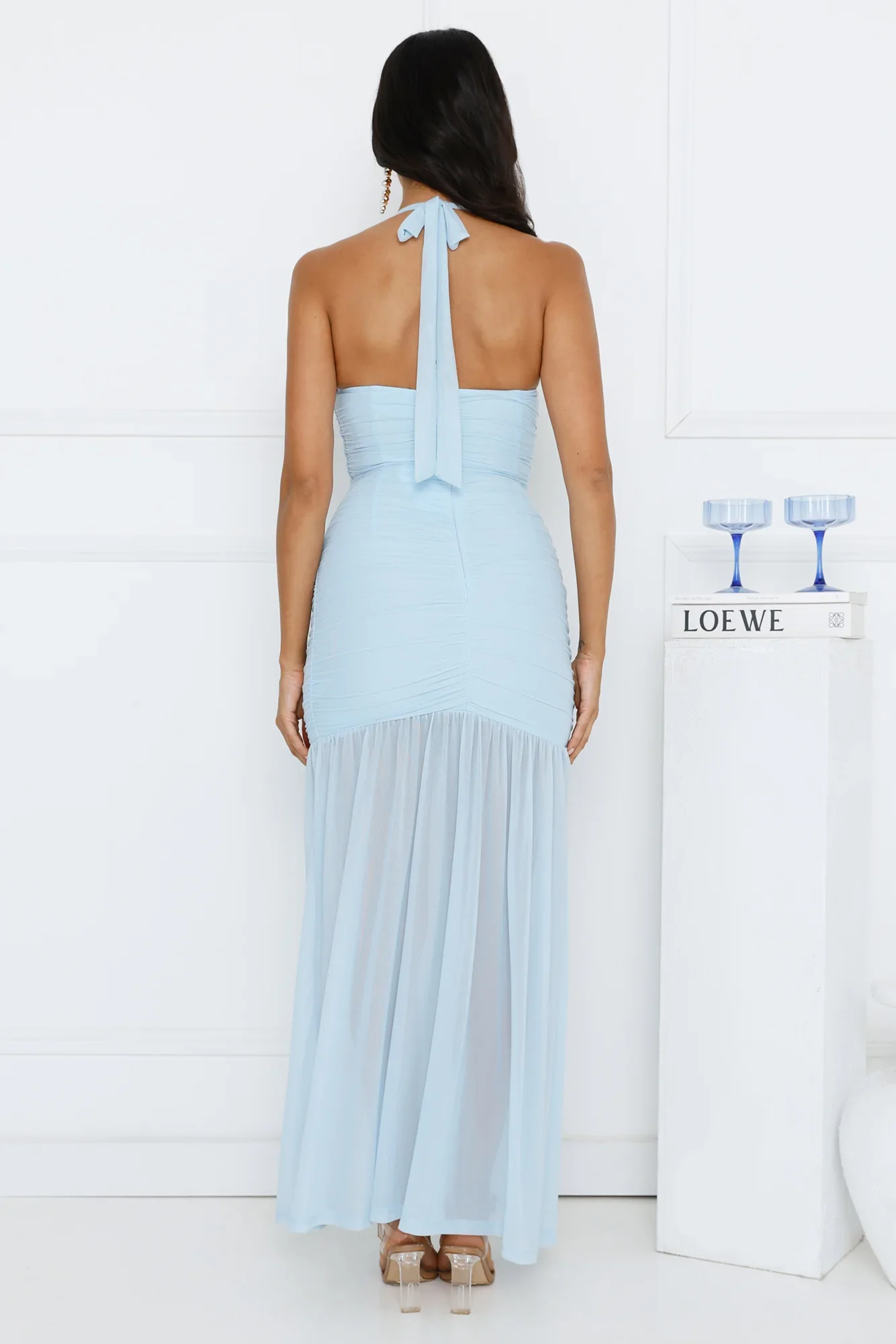 Aveline Halter Mesh Maxi Dress