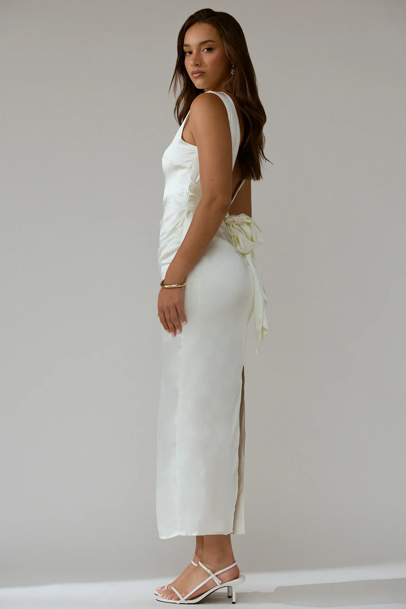 Leila Boat Neck Maxi Dress Ivory