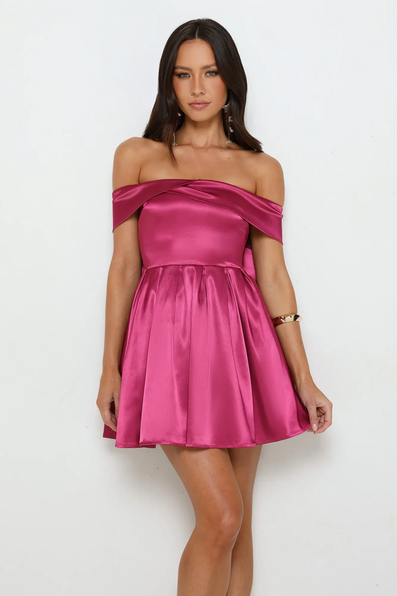Luxe Language Off Shoulder Mini Dress